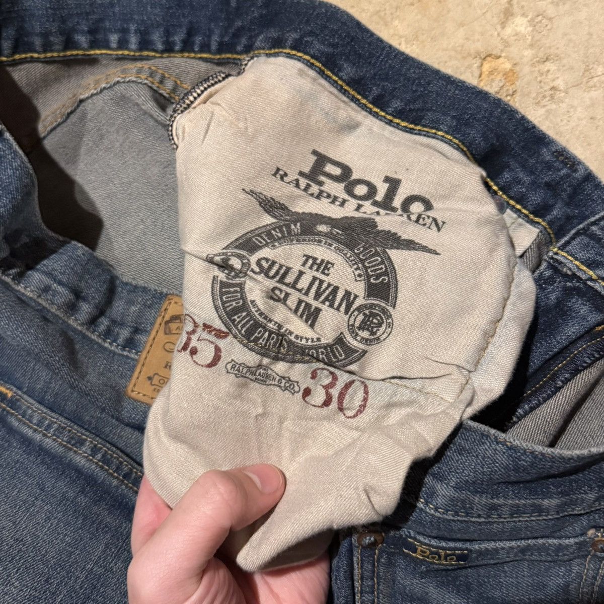 Polo Ralph Lauren Vtg Polo Ralph Lauren Faded Indigo Sullivan Slim Denim Size US 35 - 7 Thumbnail