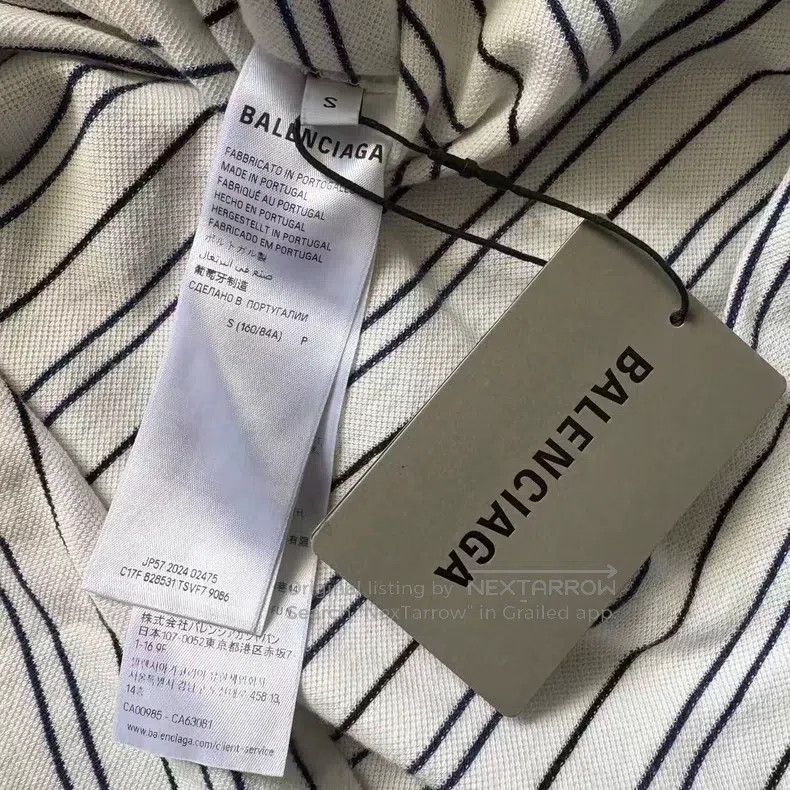 Balenciaga Balenciaga Striped Polo T-Shirt Size US S / EU 44-46 / 1 - 4 Thumbnail