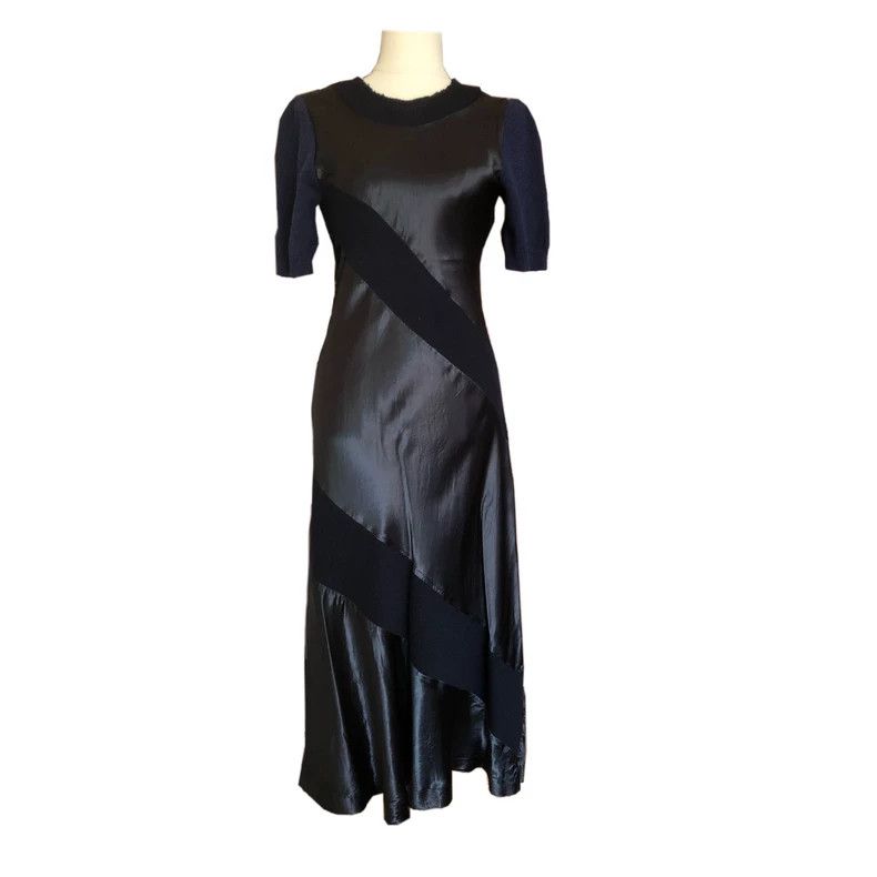 Comme des Garcons Comme Des Garcons Satin paneled dress CDG knit dress Size S / US 4 / IT 40 - 1 Thumbnail