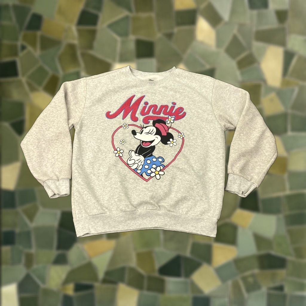 Disney Disney Minnie Mouse Sweatshirt Womens Medium Crewneck Pullover Fleece Gray Size M / US 6-8 / IT 42-44 - 1 Thumbnail