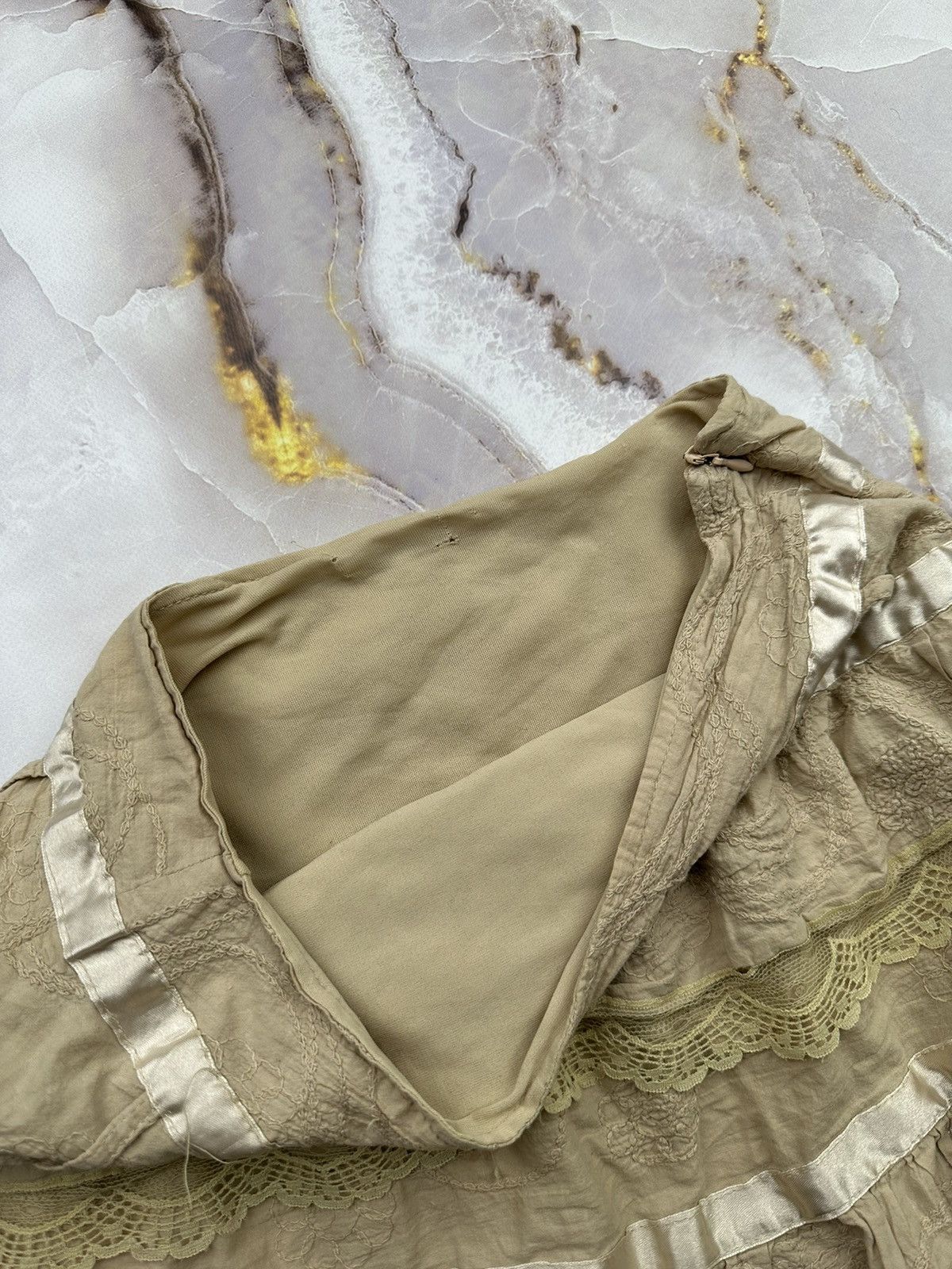 Japanese Brand Vintage Ruffled Flared Skirt Size 26" / US 2 / IT 38 - 4 Thumbnail