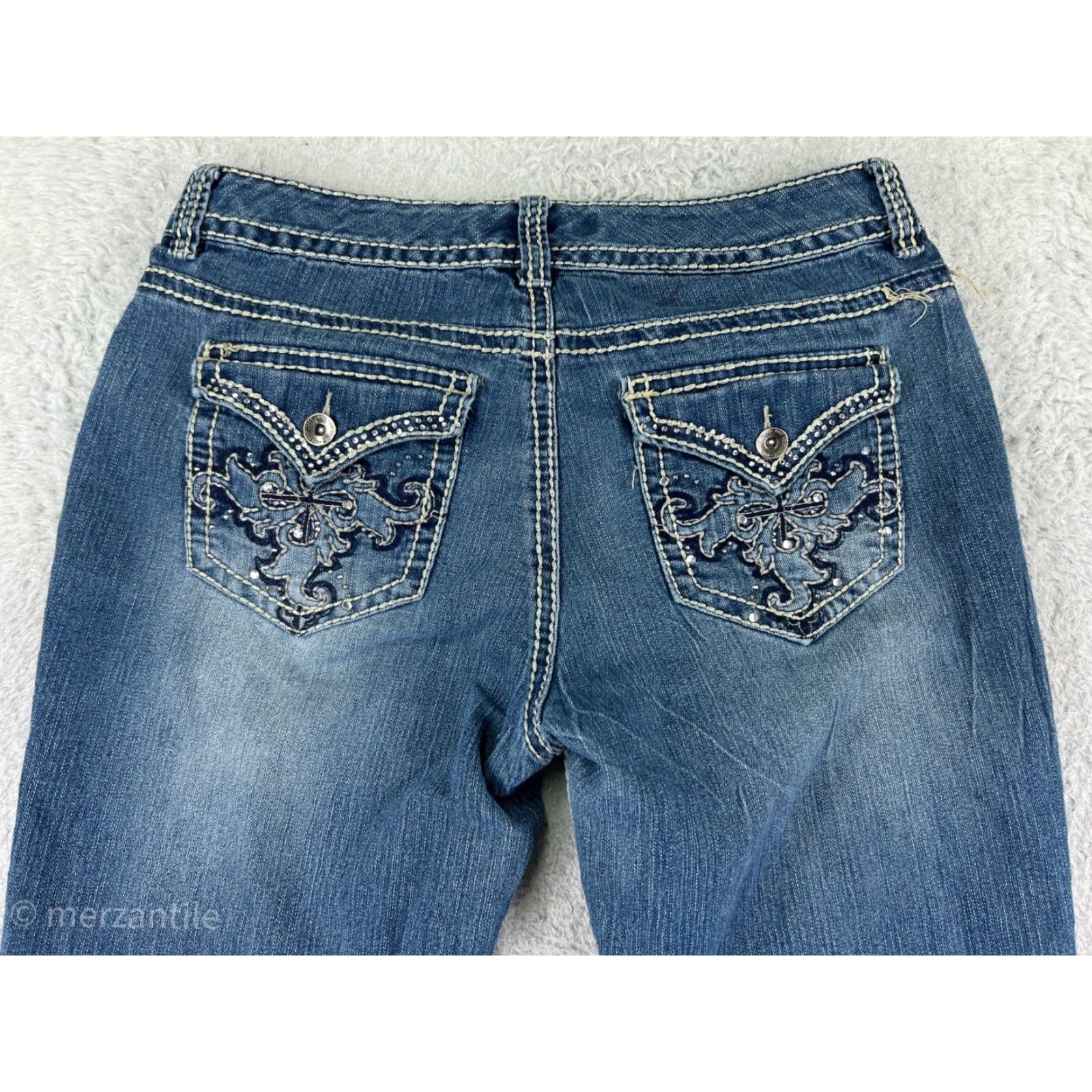 Nine West Nine West Jeans Womens 8 Blue Bootcut Denim Cotton Stretch Logo 5-Pocket Pockets Regular Inseam 30 Modern Classic American Mens? Size 30" / US 8 / IT 44 - 2 Thumbnail