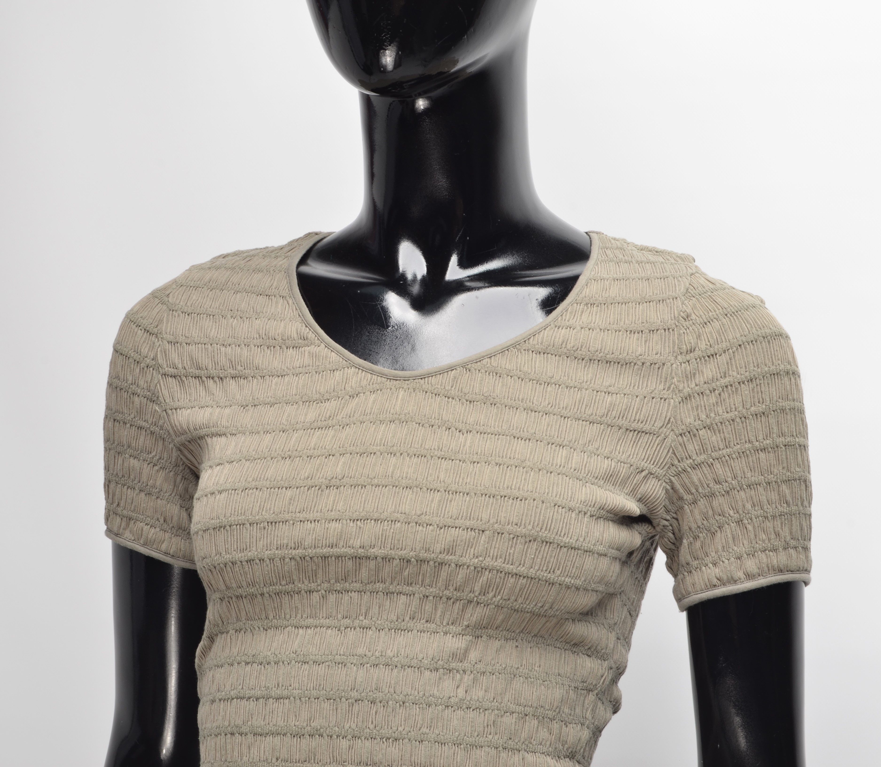 Giorgio Armani Vintage Armani Collezioni Khaki T-shirt Size S / US 4 / IT 40 - 2 Thumbnail