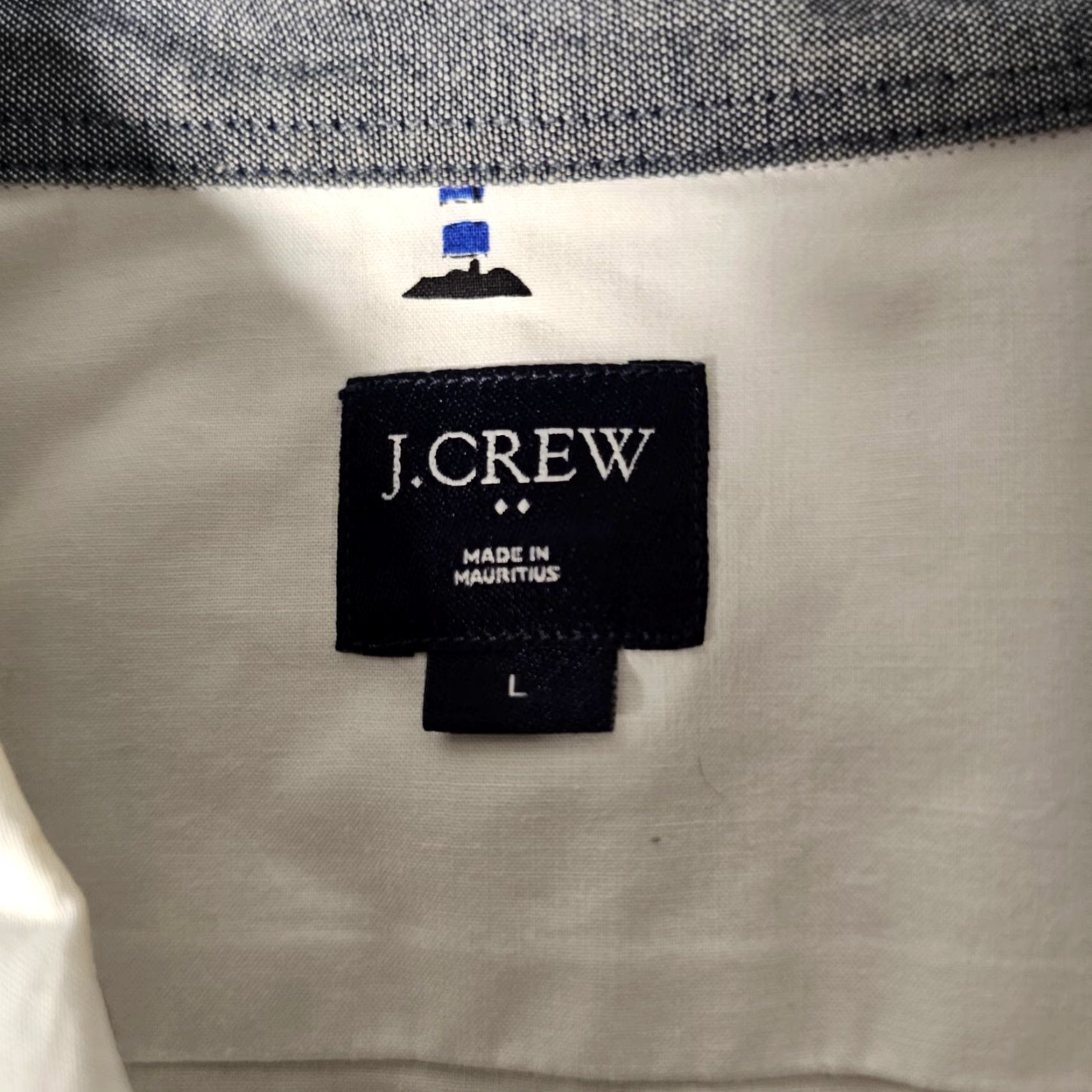 J.Crew J.Crew Mens Large Short Sleeve Button Up Shirt Light House Logo Colorful Preppy Logo All Over Print White Cotton Button-Up Casual Mens L Size US L / EU 52-54 / 3 - 3 Thumbnail