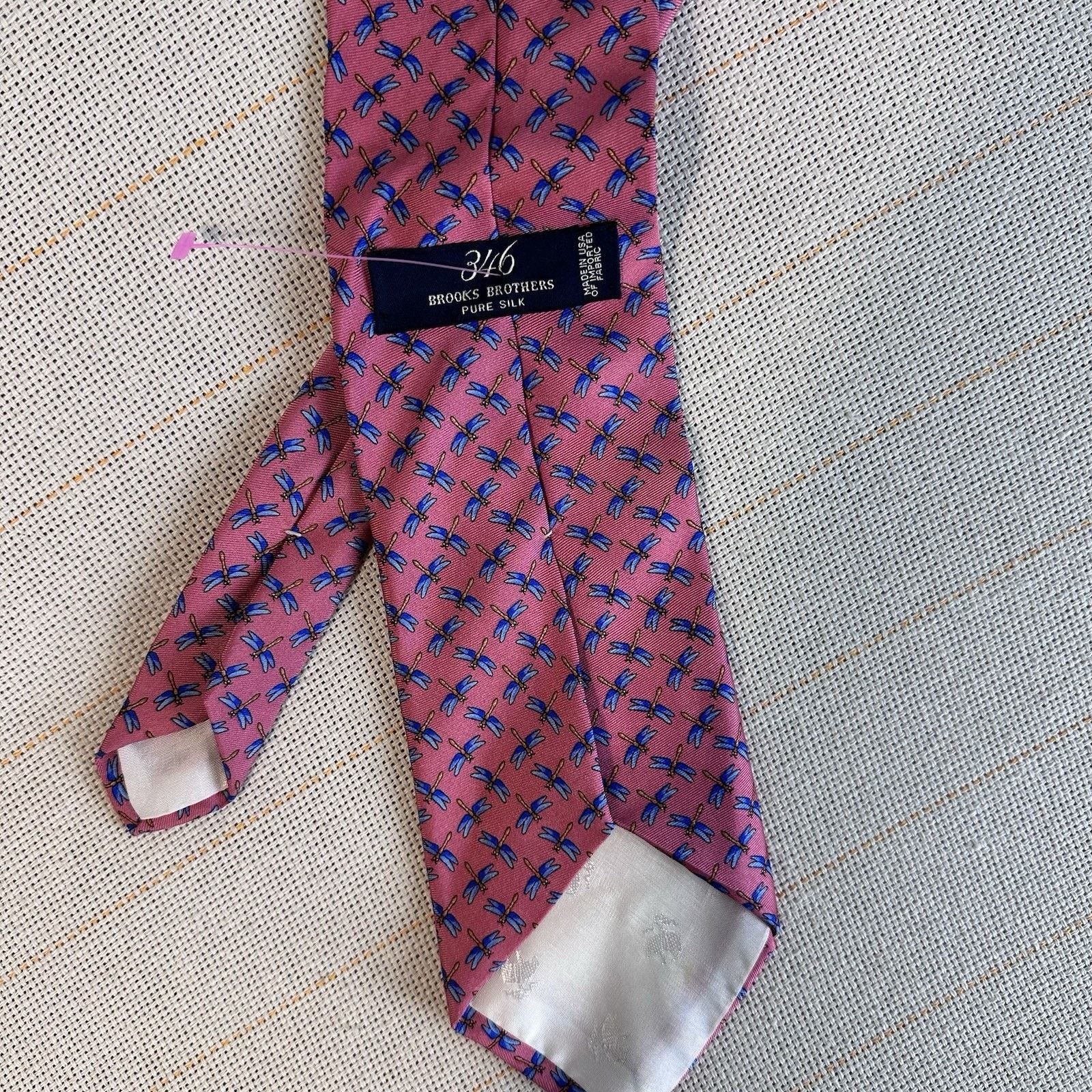 Brooks Brothers Vintage Brooks Brothers Makers Tie Dragonfly Patterned Size ONE SIZE - 4 Thumbnail