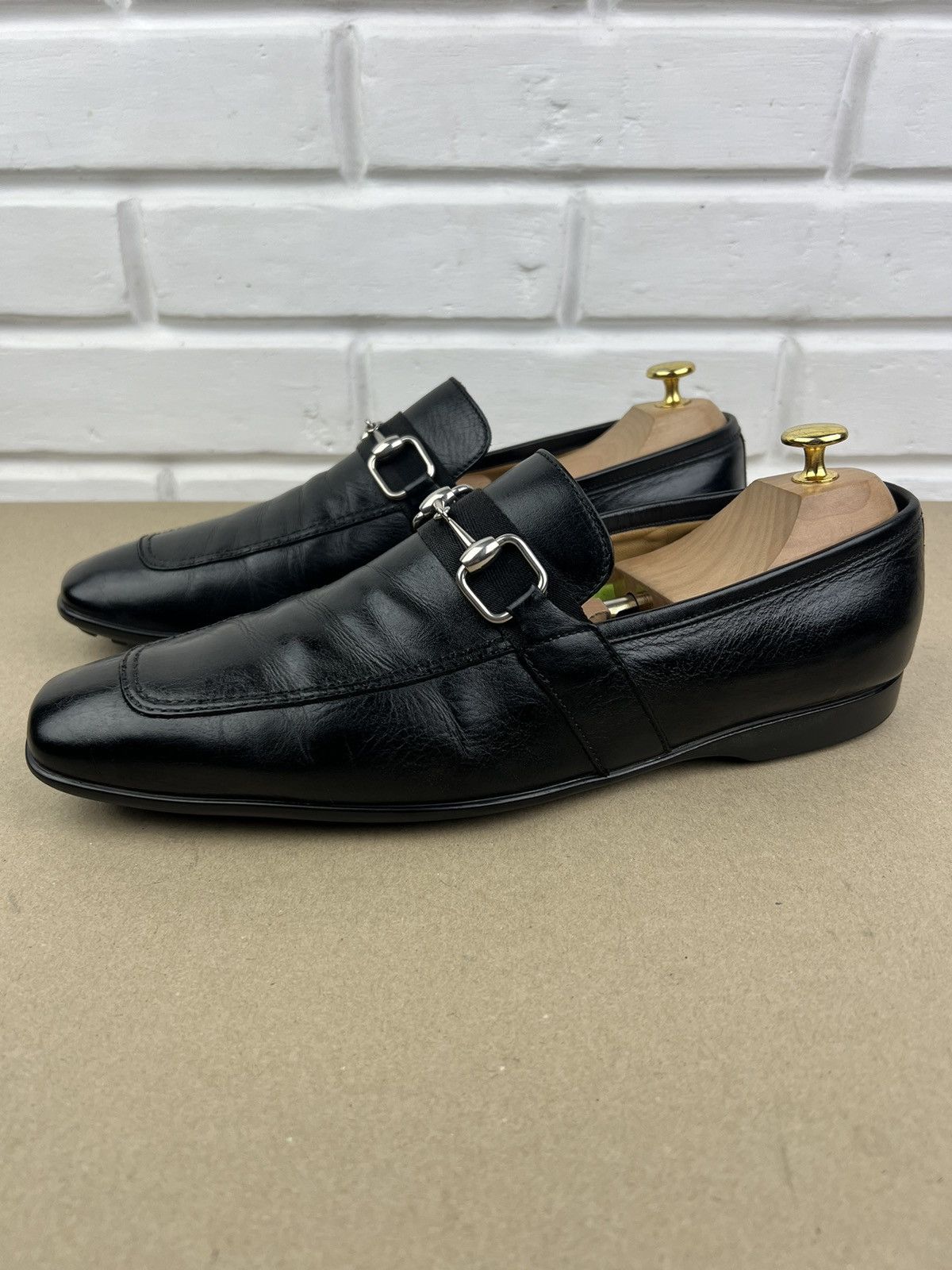 Gucci GUCCI Loafers Leather Slip Ons Shoes HORSEBIT Web Stripe Men Size US 11 / EU 44 - 3 Thumbnail