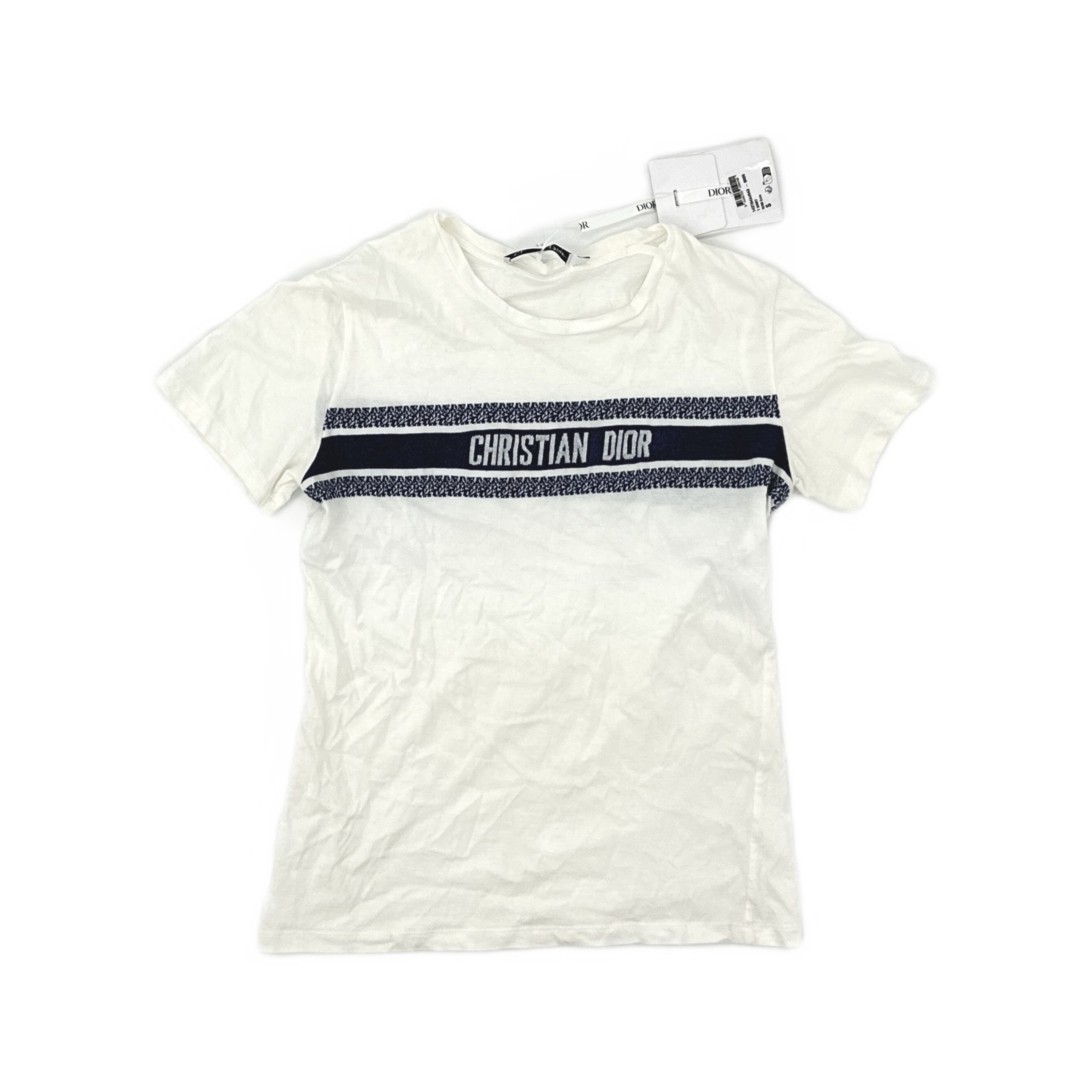 Dior Dior Striped Logo T-Shirt Size S Size S / US 4 / IT 40 - 1 Thumbnail