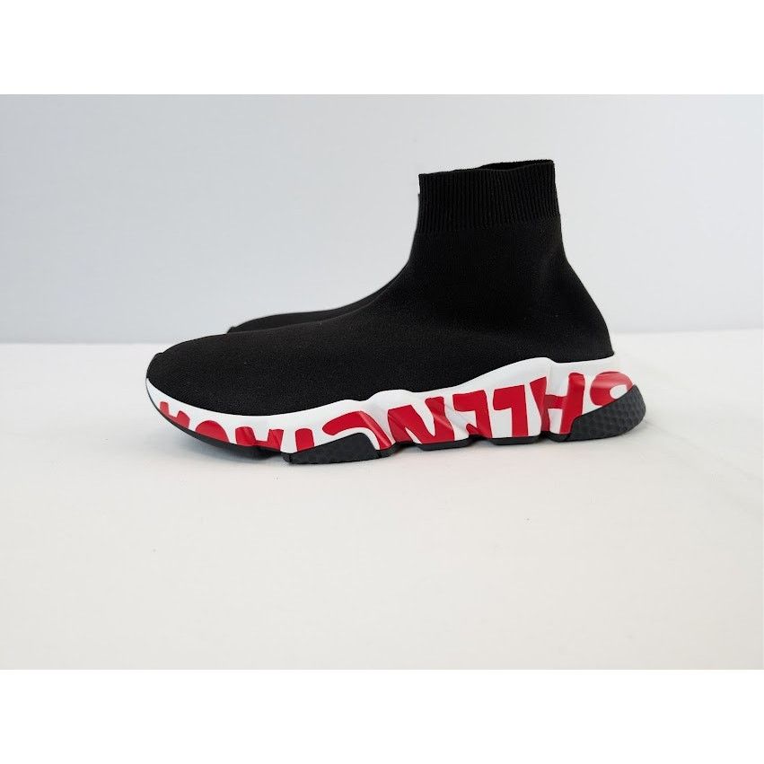 Balenciaga o1rshd1 Speed LT Graffiti Sneakers in Black / White / Red Size US 8 / EU 41 - 10 Thumbnail