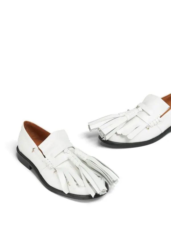 Marni o1w1db11125 Tassel Detail Leather Loafers in White Size US 5 / IT 35 - 5 Thumbnail