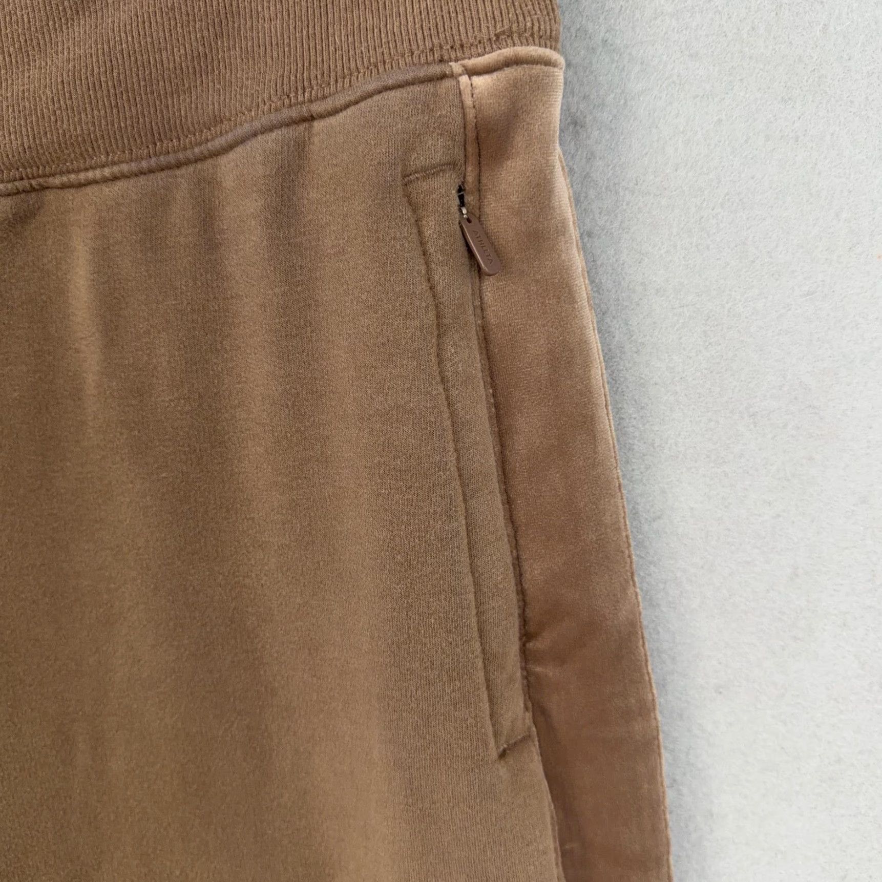 Athleta Athleta Pants Womens Large Brown Fleece Wide Leg Snap Ankle Zip Pockets Cozy Size 36" / US 14 / IT 50 - 5 Thumbnail