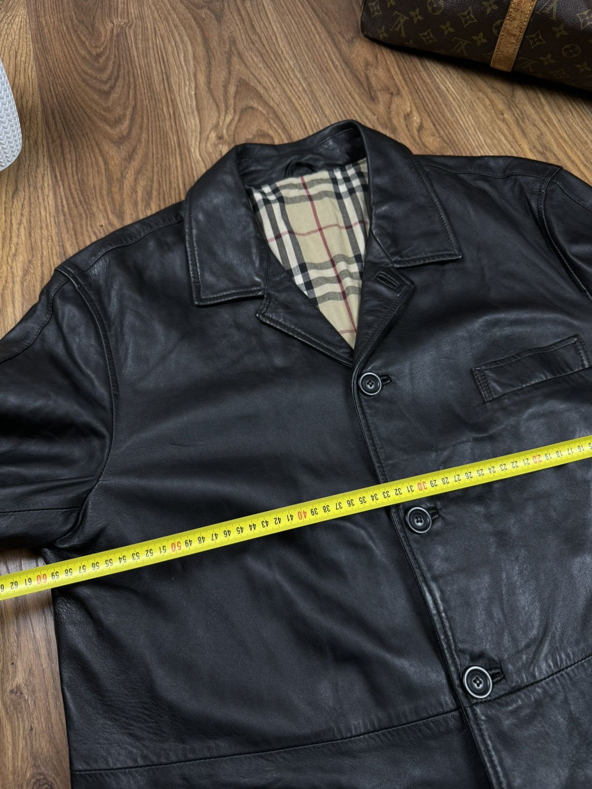 Burberry Vintage leather jacket Burberry original luxury casual item Size US XL / EU 56 / 4 - 4 Thumbnail