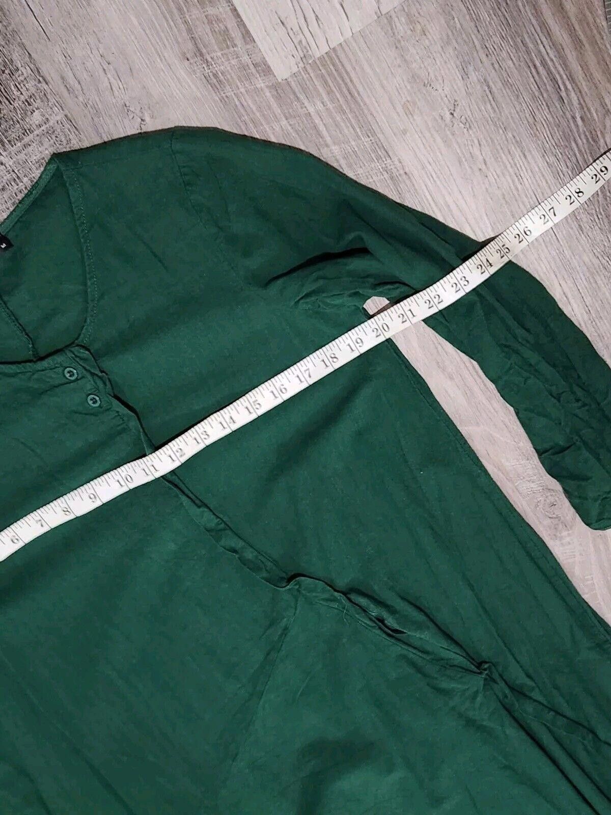 Designer Zanzea Collection Dress Medium Long Green Long Sleeves Size M / US 6-8 / IT 42-44 - 4 Thumbnail