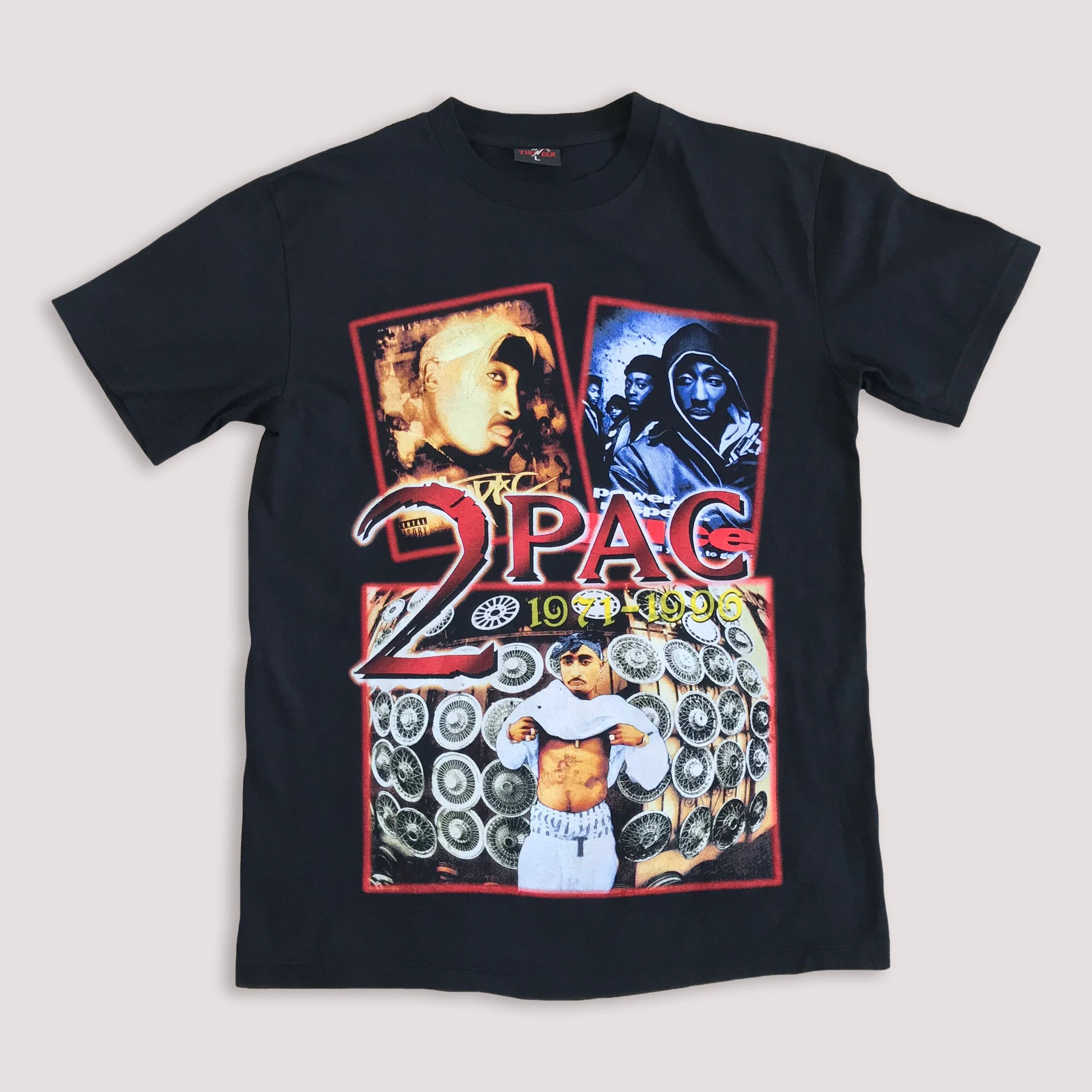 Rap Tees Vintage 90s 2pac t shirt Tupac Tee Rap Hip hop Thug Life M/L Size US M / EU 48-50 / 2 - 2 Thumbnail