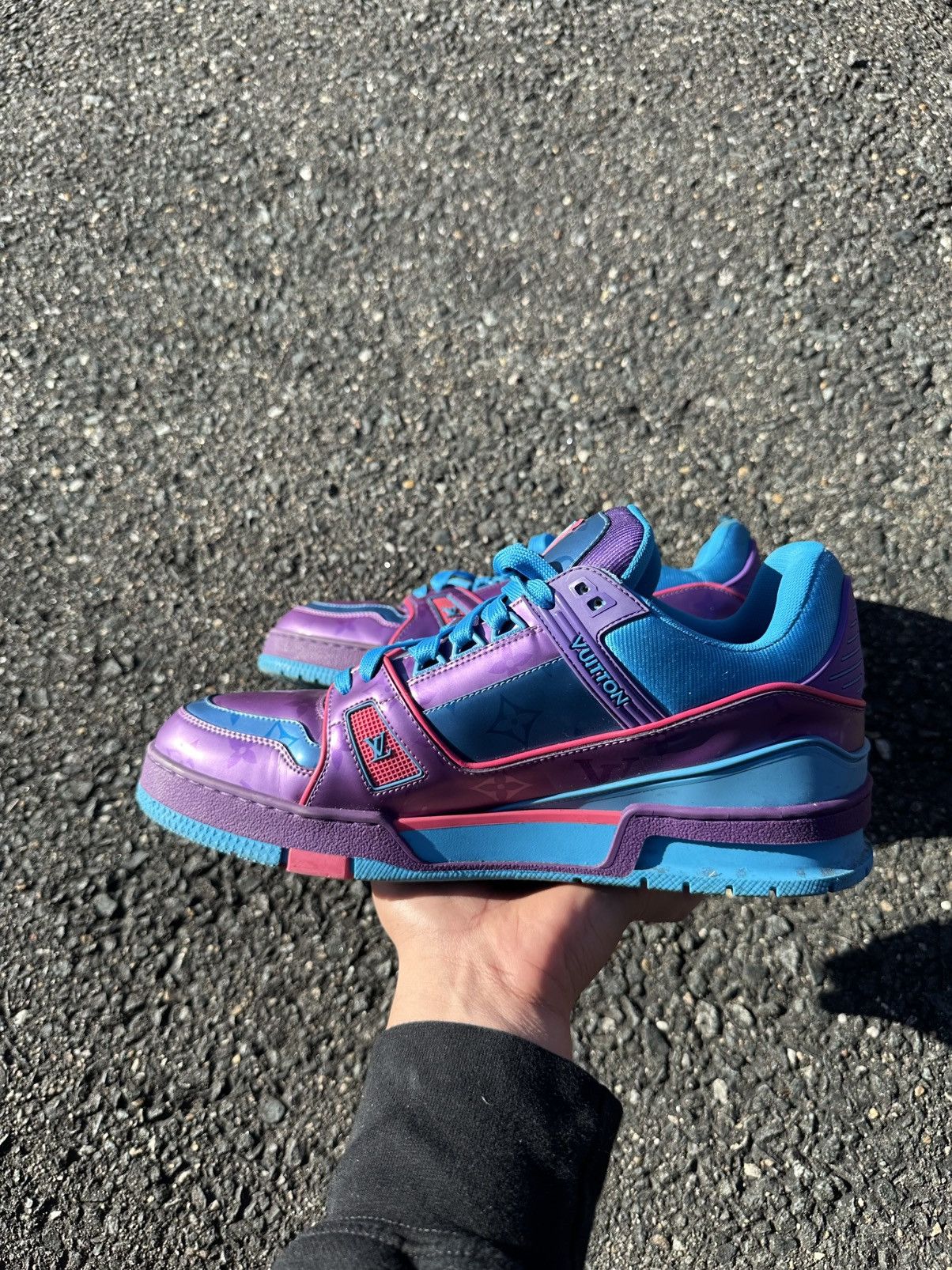 Louis Vuitton Louis Vuitton Trainer Purple Teal Metallic Size US 9.5 / EU 42-43 - 3 Thumbnail