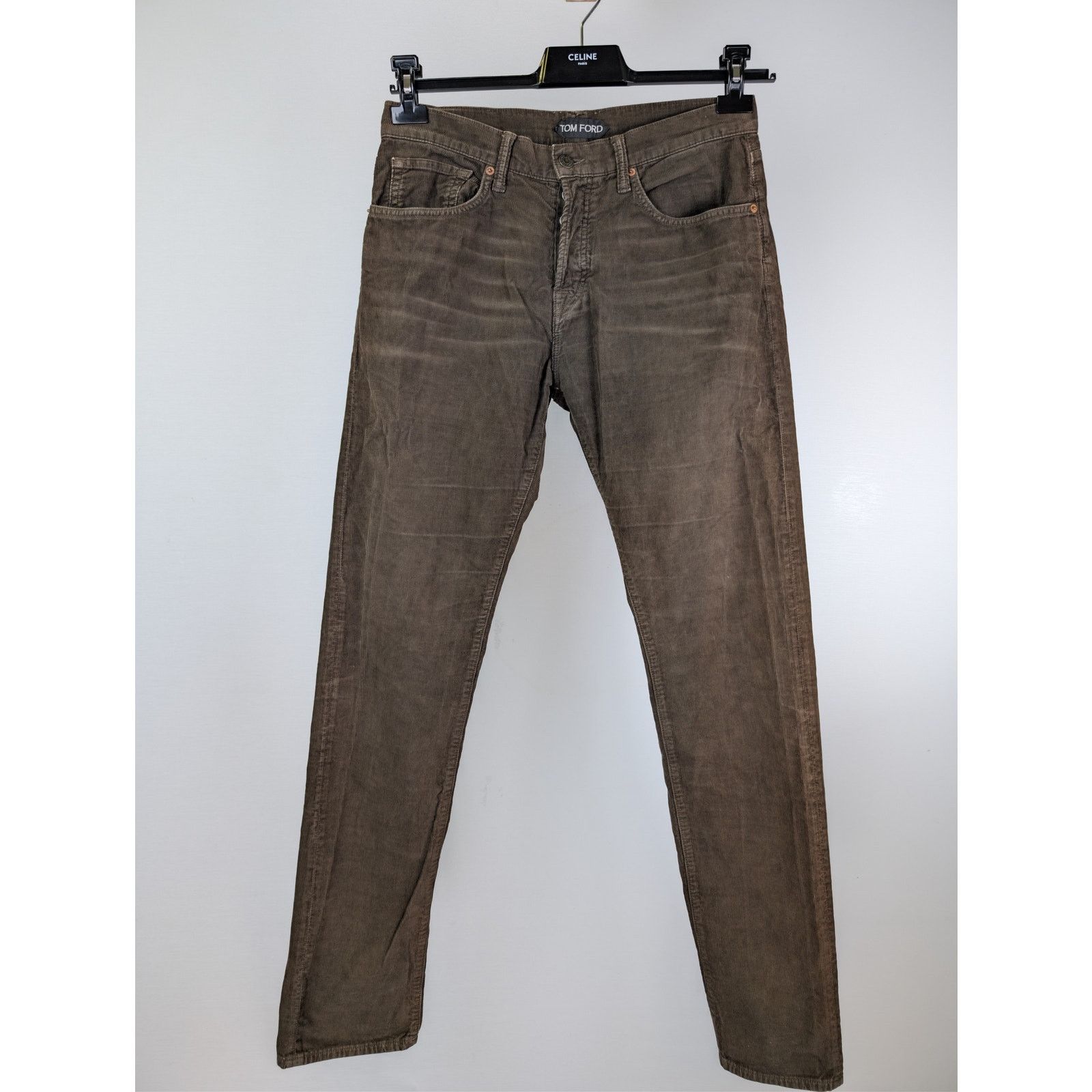 Tom Ford o1rshd1 CC20 slim-fit selvedge denim jeans in a brown/taupe Size US 33 - 3 Thumbnail
