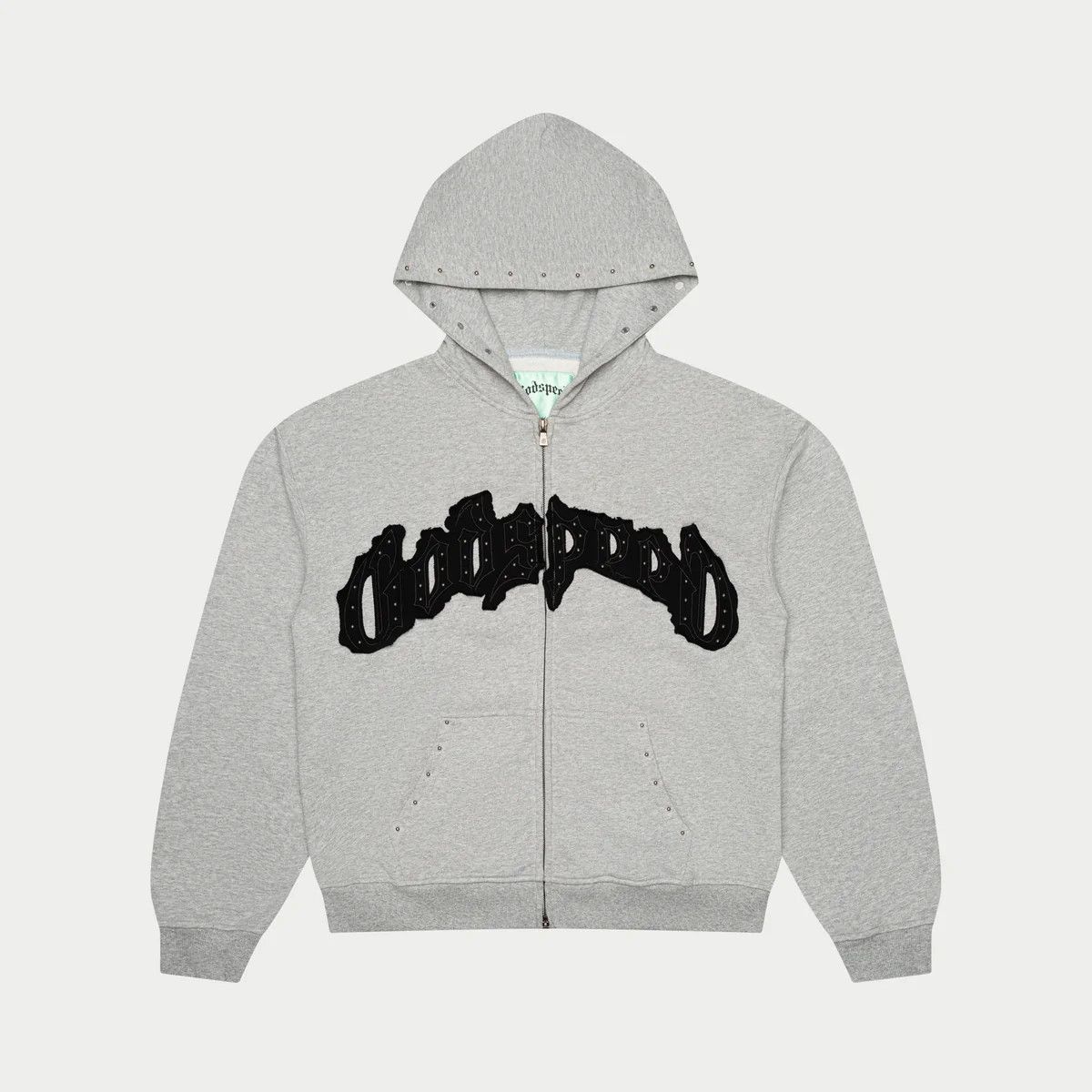 Godspeed Godspeed 'Symmetric Studded' Grey Hoodie Size US XXL / EU 58 / 5 - 1 Thumbnail