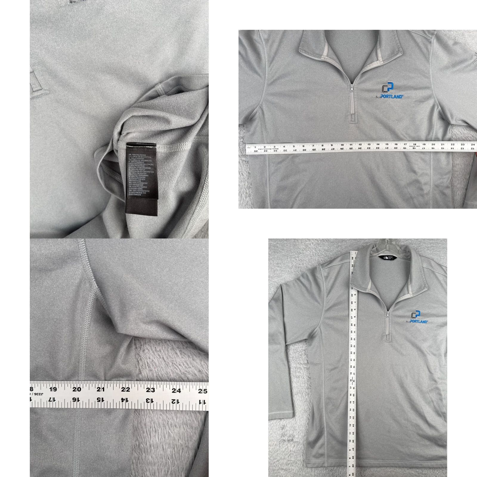 The North Face The North Face Men Sweatshirt Pullover 1/4 Zip Fleece Gray XL Mock Neck Cotton Blend Size US XL / EU 56 / 4 - 8 Thumbnail