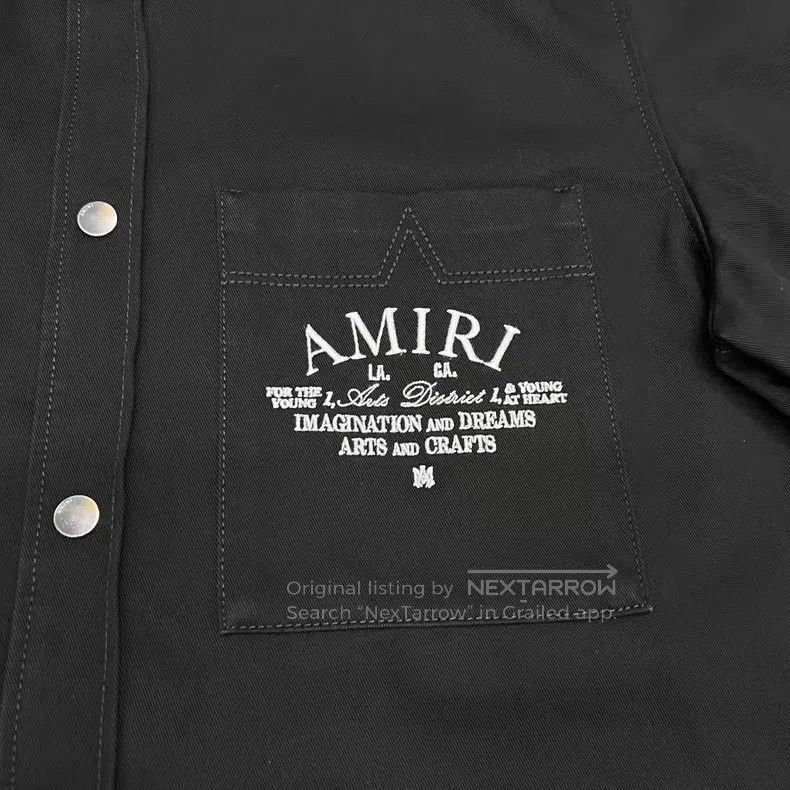 Amiri Amiri Denim Short Sleeve Shirt Size US L / EU 52-54 / 3 - 3 Thumbnail