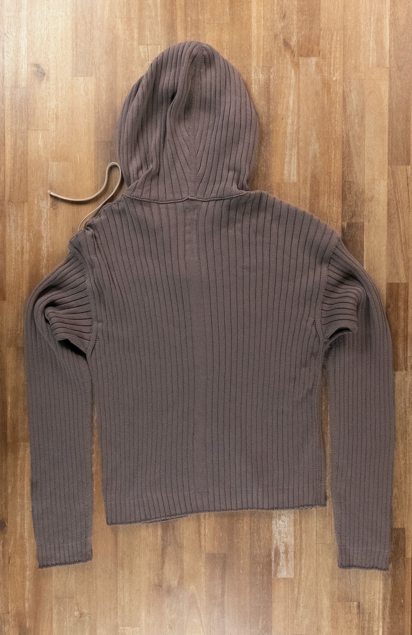 Rick Owens RICK OWENS hooded cotton rib knit hoodie sweater Large q Size US L / EU 52-54 / 3 - 7 Thumbnail