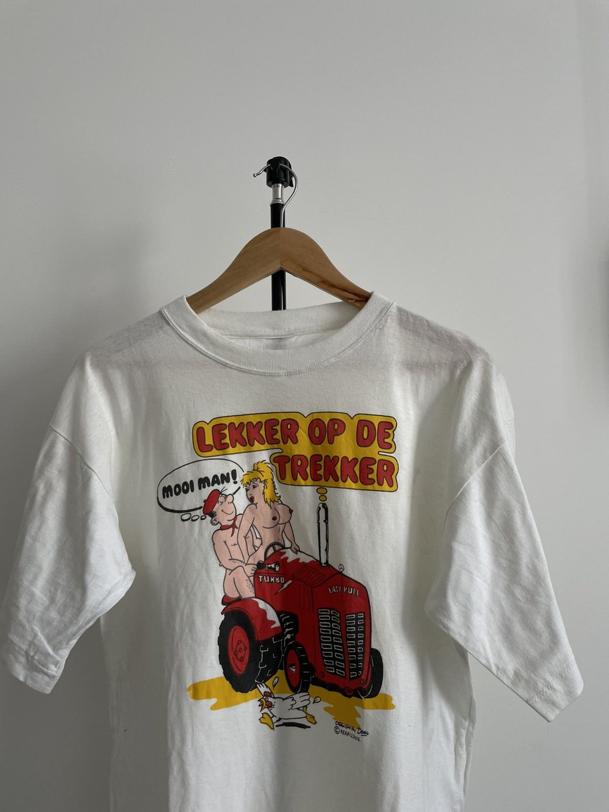 Vintage Vintage 80’s Crazy Lekker op de trekker Y2K T-Shirt Humor Size US L / EU 52-54 / 3 - 2 Thumbnail