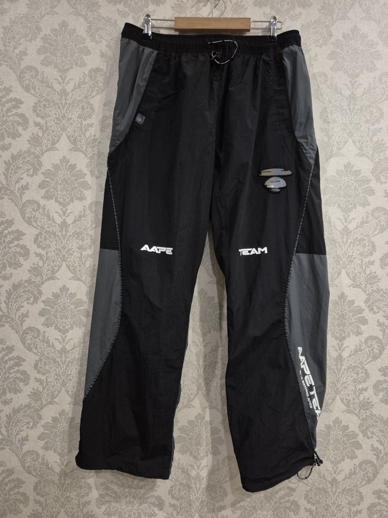 Aape AAPE by A Bathing Ape Black Nylon Lounge Pants Size US 36 / EU 52 - 2 Thumbnail