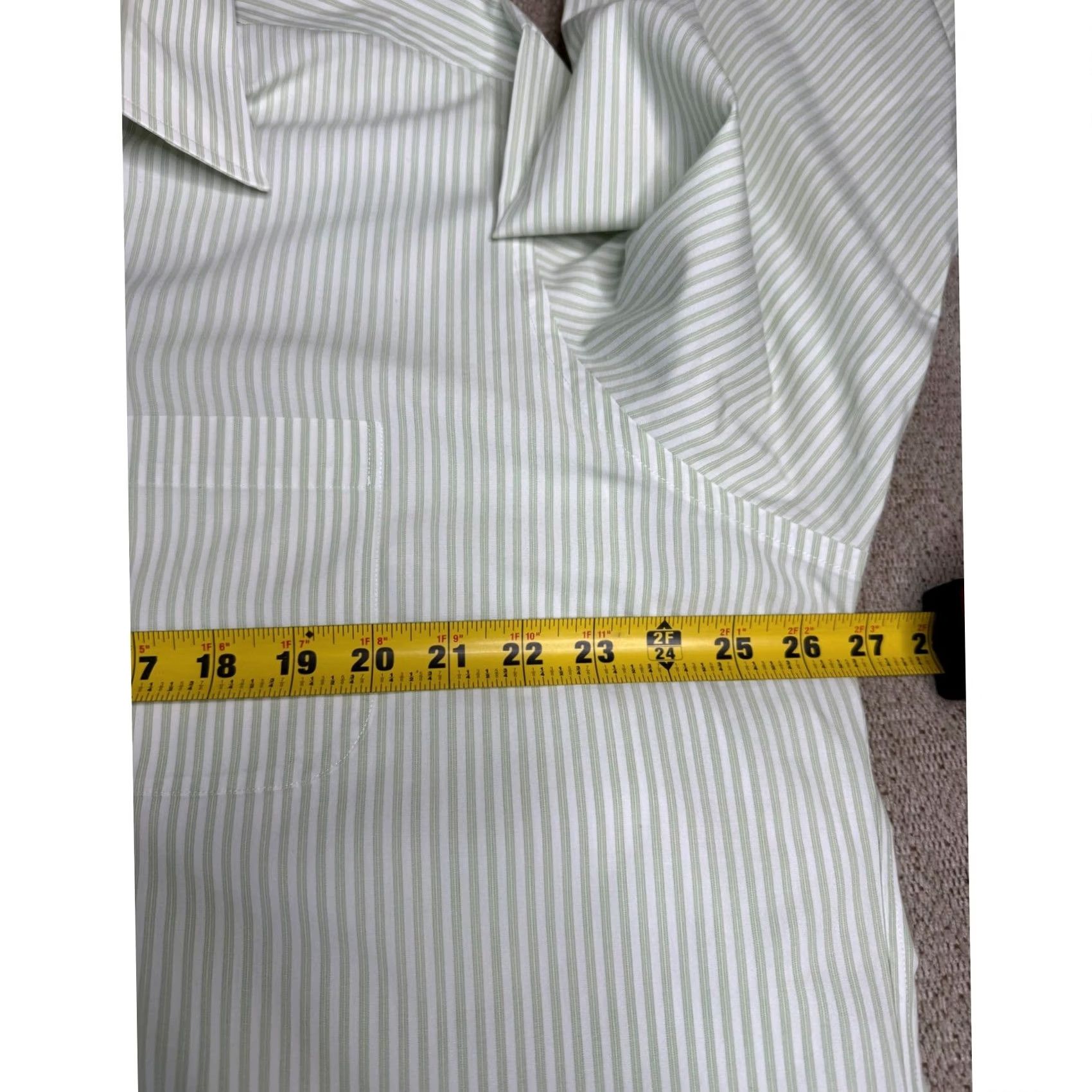 Brooks Brothers Brooks Brothers Mens Dress Shirt Button-Down Green Striped Traditional Fit 17.5-33 Long Sleeve Cotton Casual Business Mens 17.5 in Neck Size Slim? Size US XXL / EU 58 / 5 - 6 Thumbnail