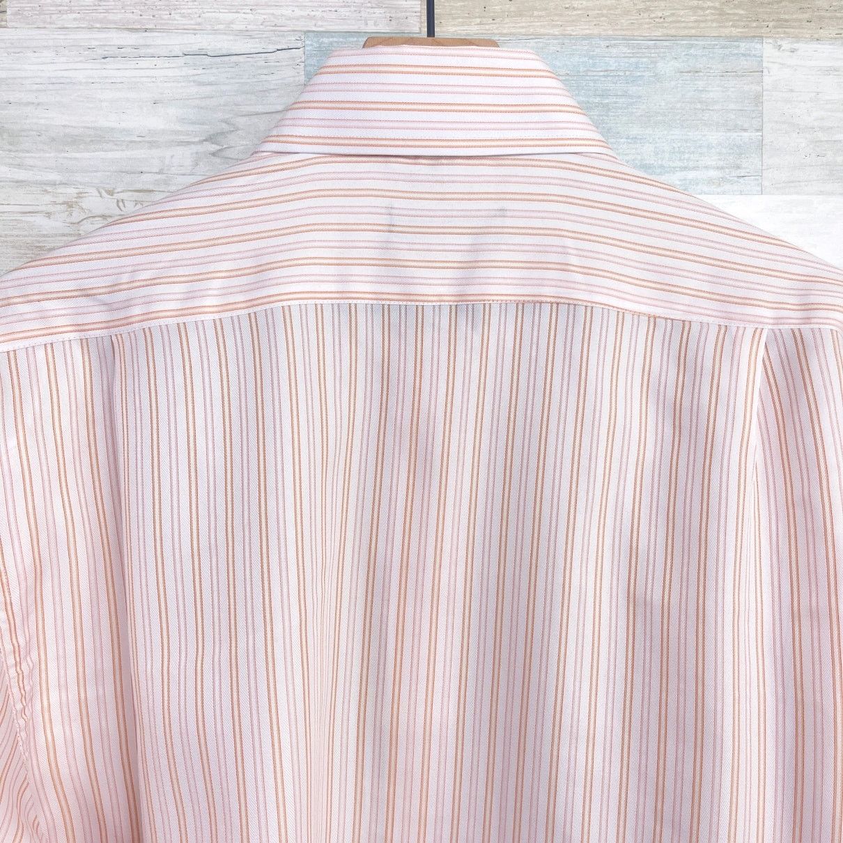 Z Zegna Ermenegildo Zegna Herringbone Striped Dress Shirt Pink 16.5 Size US L / EU 52-54 / 3 - 5 Thumbnail