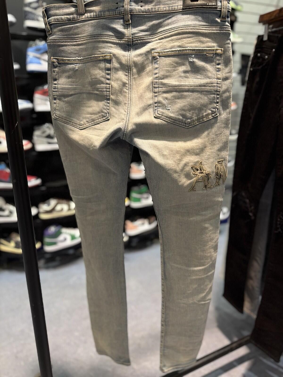 Amiri Size 33 - Amiri Blue Pants Leg Embroidery Jeans Size US 33 - 7 Thumbnail