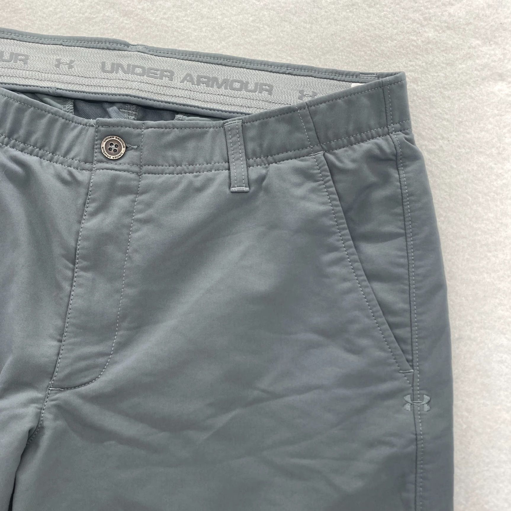 Under Armour Under Armour Match Play Golf Pants Mens 36x30 Straight Gray Stretch Waistband Size US 36 / EU 52 - 4 Thumbnail