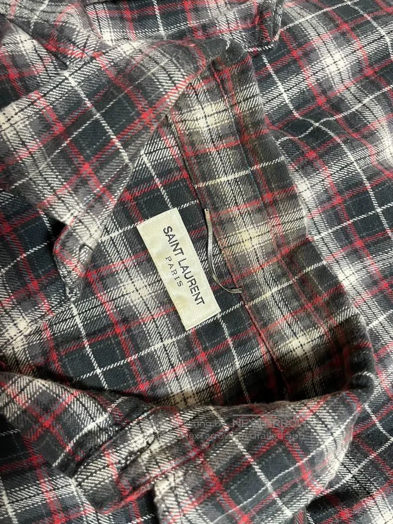 Saint Laurent Paris Saint Laurent Paris Plaid Distressed Shirt Size US S / EU 44-46 / 1 - 3 Thumbnail