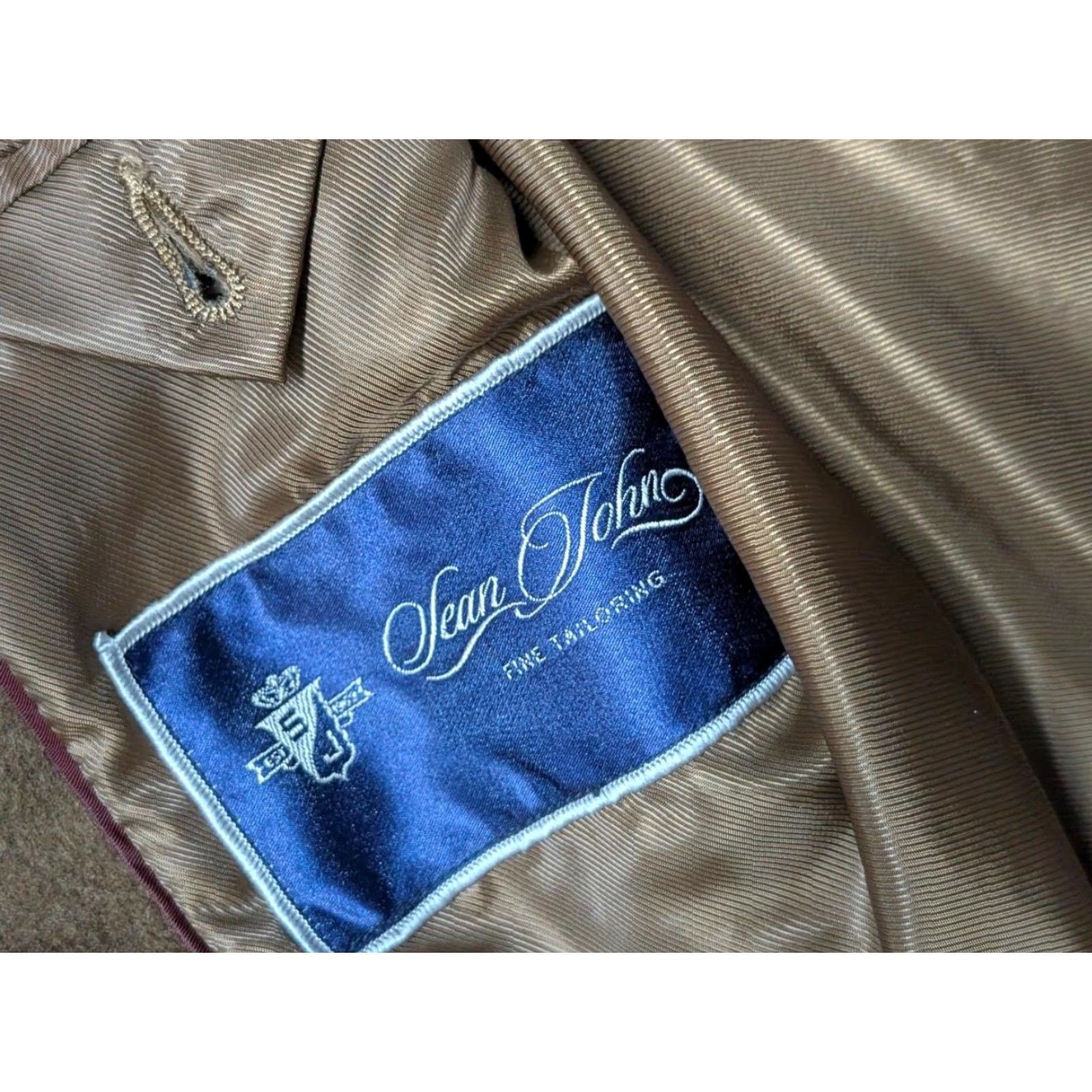 Sean John VINTAGE Sean John Overcoat Coat Mens 42R Brown Flannel Wool Long 1990s 90s Size US XS / EU 42 / 0 - 6 Thumbnail