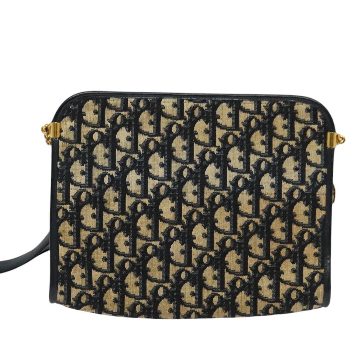 Dior DIOR Trotter Canvas Shoulder Bag Navy Gold Size ONE SIZE - 3 Thumbnail