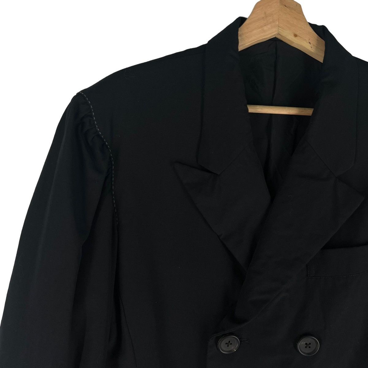 Yohji Yamamoto 🔥RUNWAY DOUBLE BREAST CASUAL COATS YOHJI YAMAMOTO POUR HOMME Size US L / EU 52-54 / 3 - 6 Thumbnail