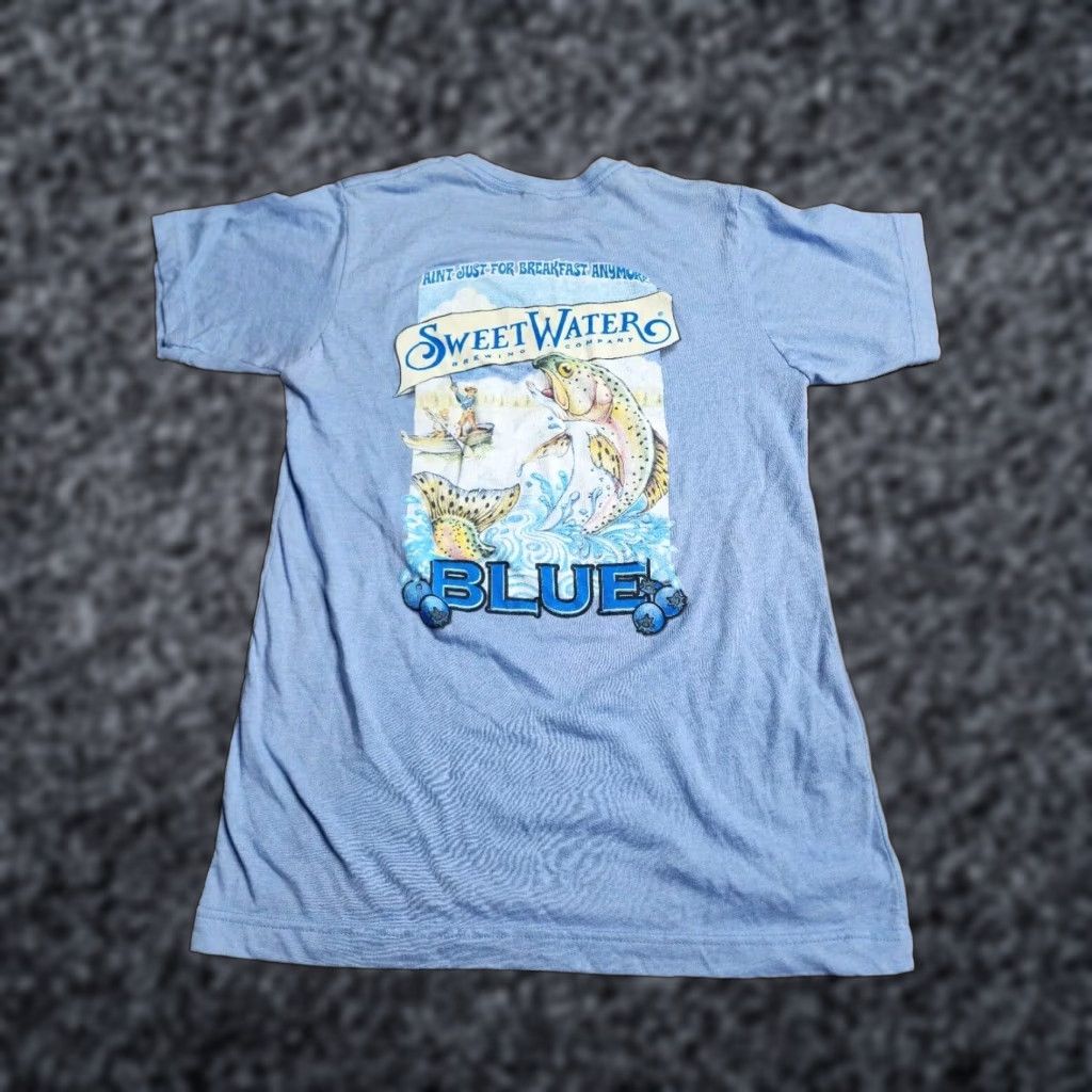 Tultex Sweetwater Brewing Company Beer T-Shirt Womens M Blue Short Sleeve Distressed Double-Sided Size M / US 6-8 / IT 42-44 - 1 Thumbnail