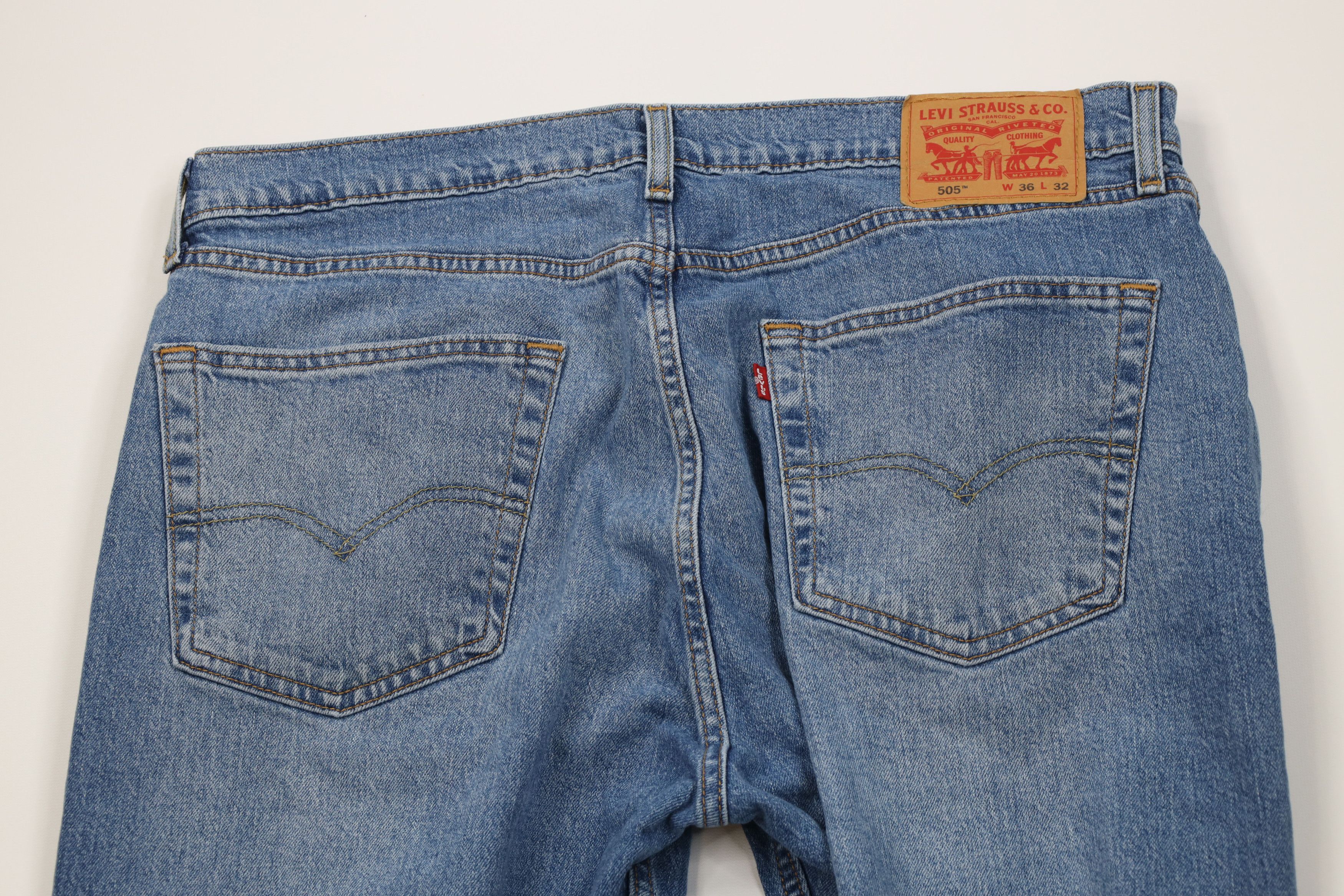 Levi's Vintage Y2K Levis 505 Regular Straight Leg Denim Jeans Blue Size US 36 / EU 52 - 8 Thumbnail