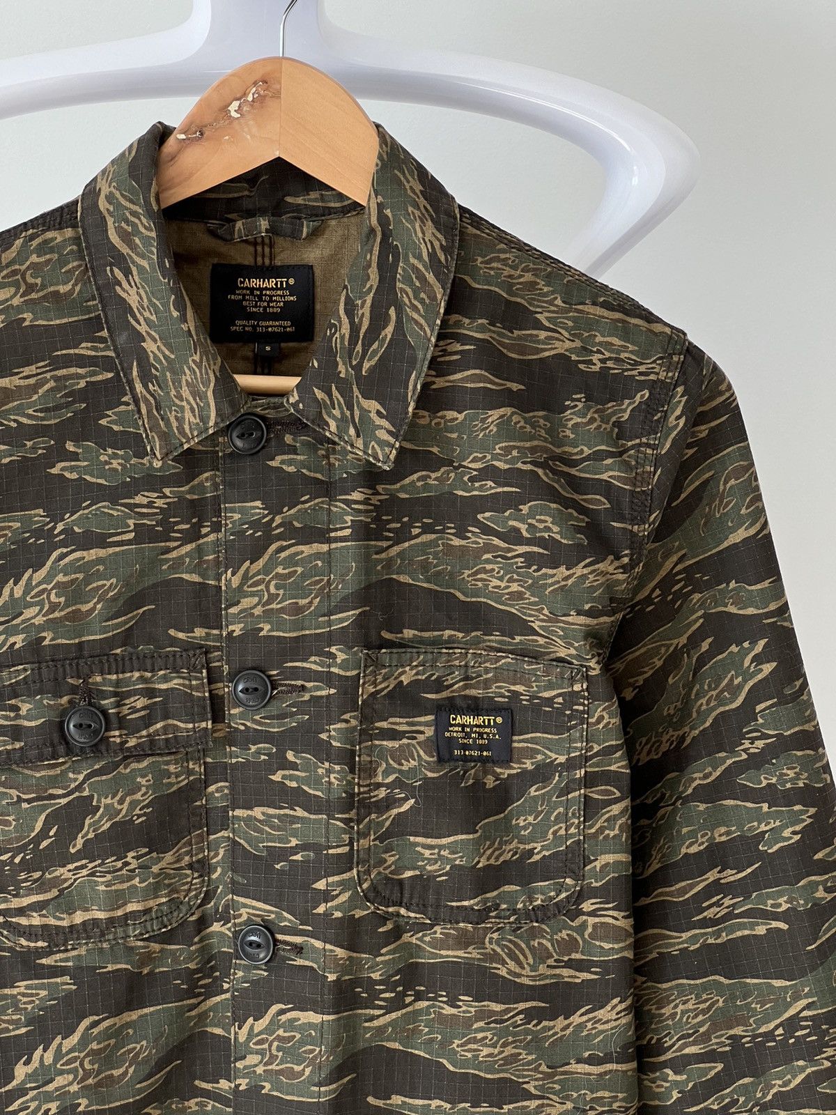 Carhartt Wip × Vintage × Y'2 Leather Carhartt Work In Progress Camo Jacket Size US S / EU 44-46 / 1 - 3 Thumbnail