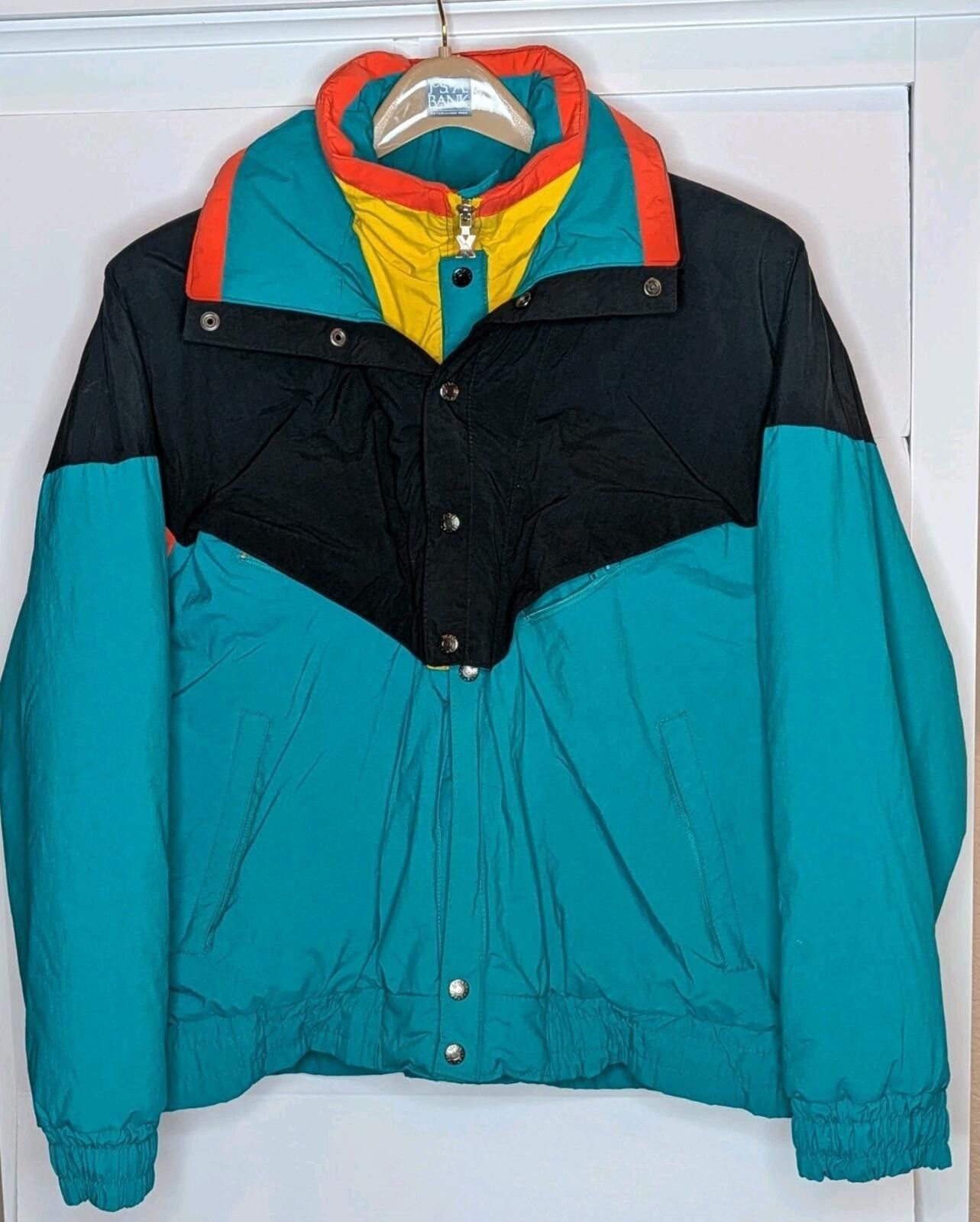 Other Vintage XSTATX 90s Puffer Ski Jacket Mens M Teal/Blk/Rd/YL Size US M / EU 48-50 / 2 - 1 Thumbnail