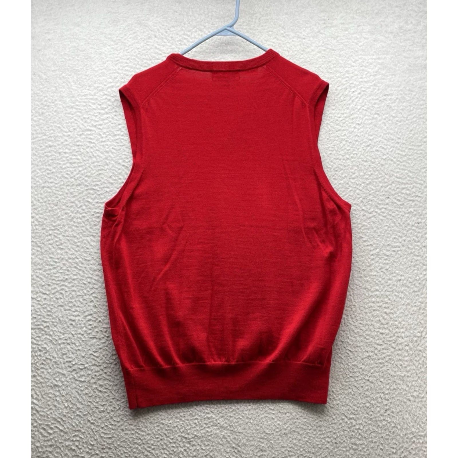 Brooks Brothers Brooks Brothers Sweater Vest Mens XL V-Neck Red Wool Knit Golf Vest Size US XL / EU 56 / 4 - 3 Thumbnail