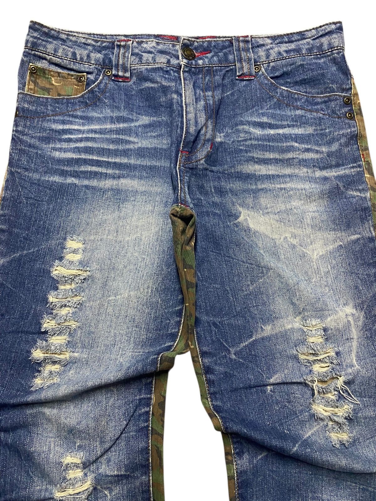 14th Addiction Vintage Japan Brand Sky Bomber Straight Fit Camo Jeans Size US 32 / EU 48 - 3 Thumbnail