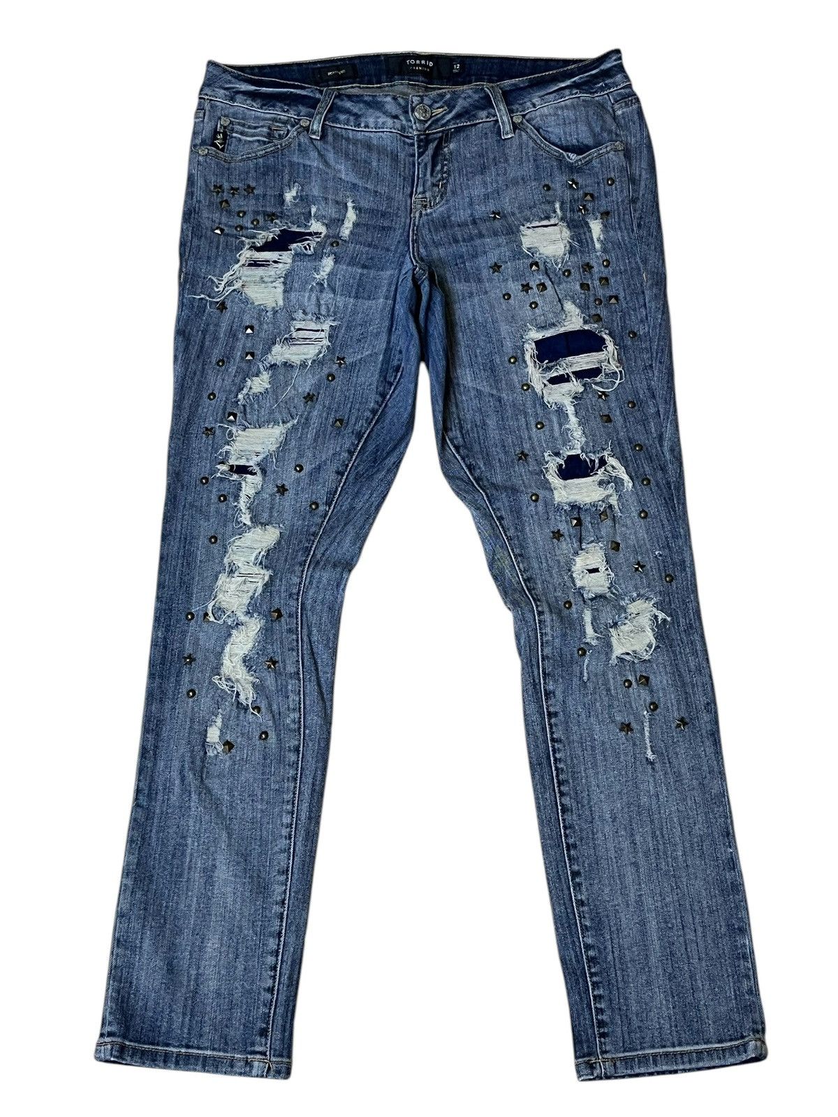 Japanese Brand SICK🔥TORRID FAL 2015 DISTRESSED WITH STUDDED STYLE JEANS Size US 35 - 1 Thumbnail