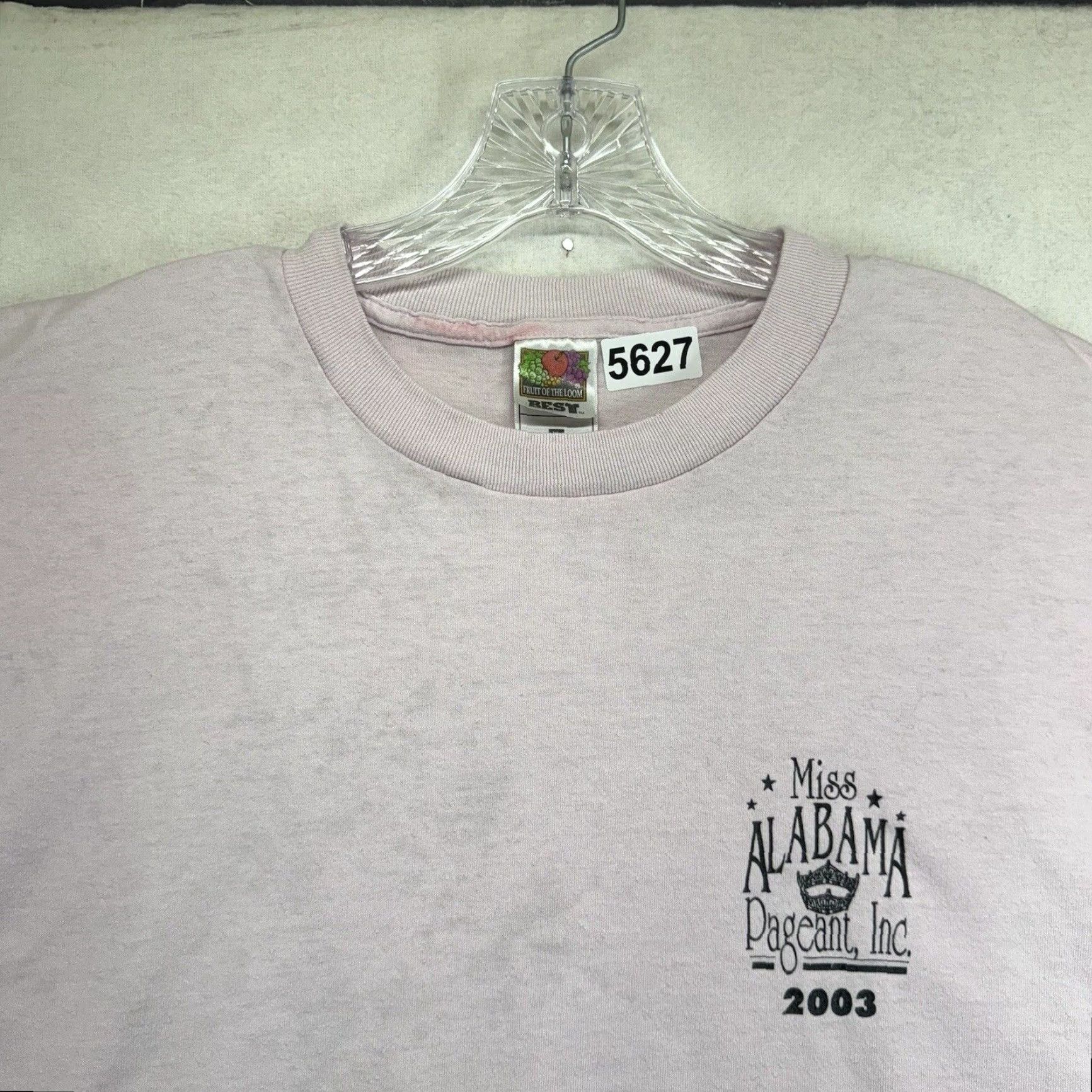 Fruit Of The Loom Vintage Women’s T Shirt Miss Alabama Pageant 2003 Pink Cropped XL Size XL / US 12-14 / IT 48-50 - 5 Thumbnail