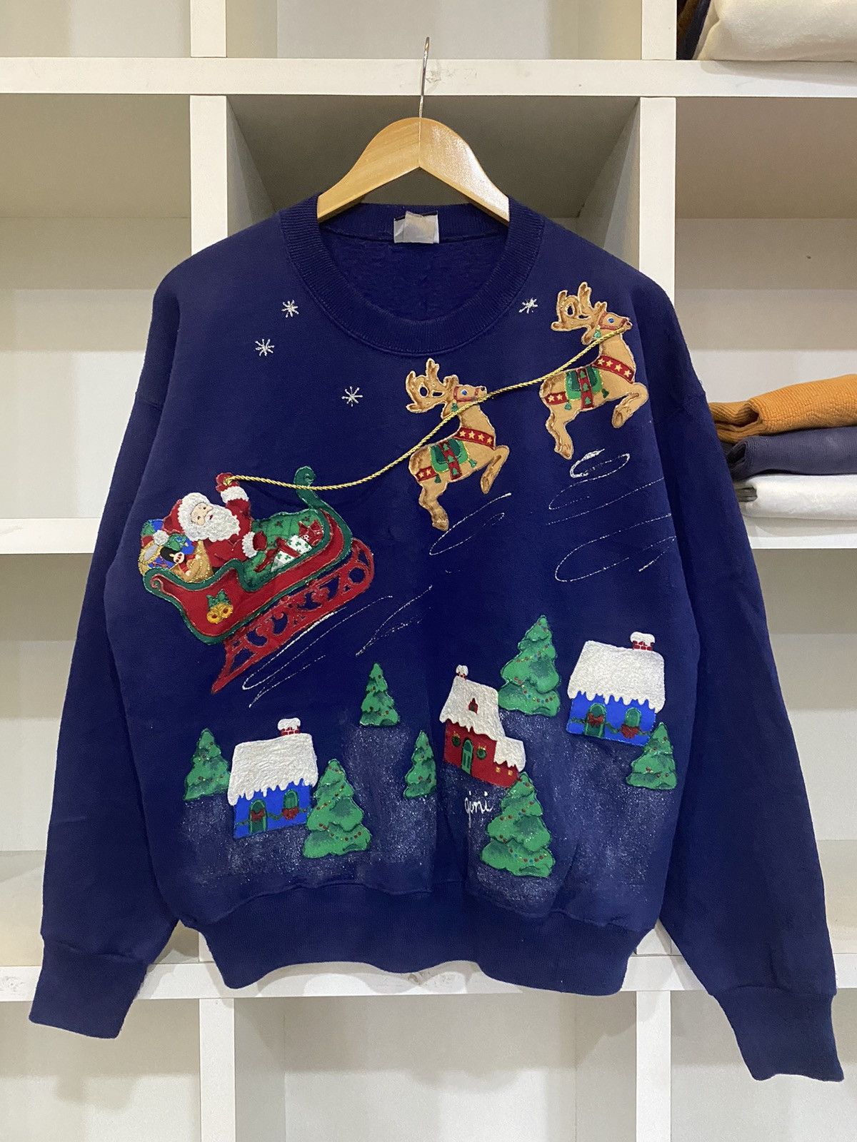 Lee × Vintage Vintage 80’s Santa Clous Sweatshirt Size US M / EU 48-50 / 2 - 1 Thumbnail