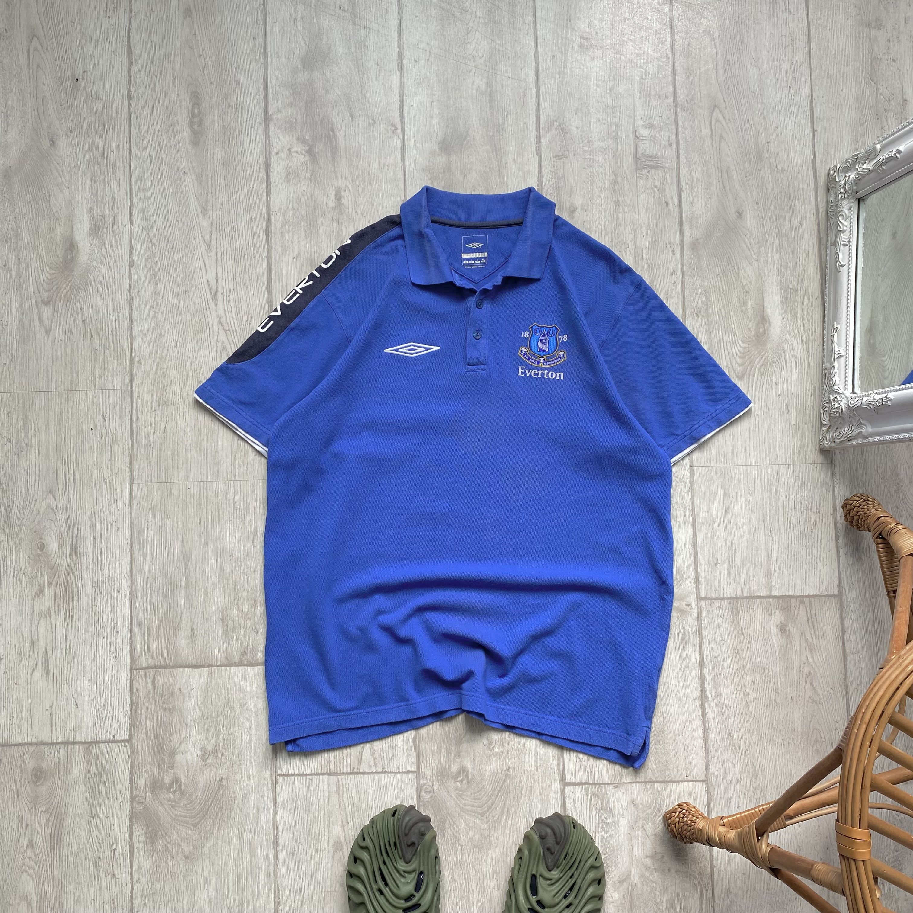Umbro ⚽️ Vintage Everton Soccer Jersey England polo tee Drill Size US L / EU 52-54 / 3 - 1 Thumbnail