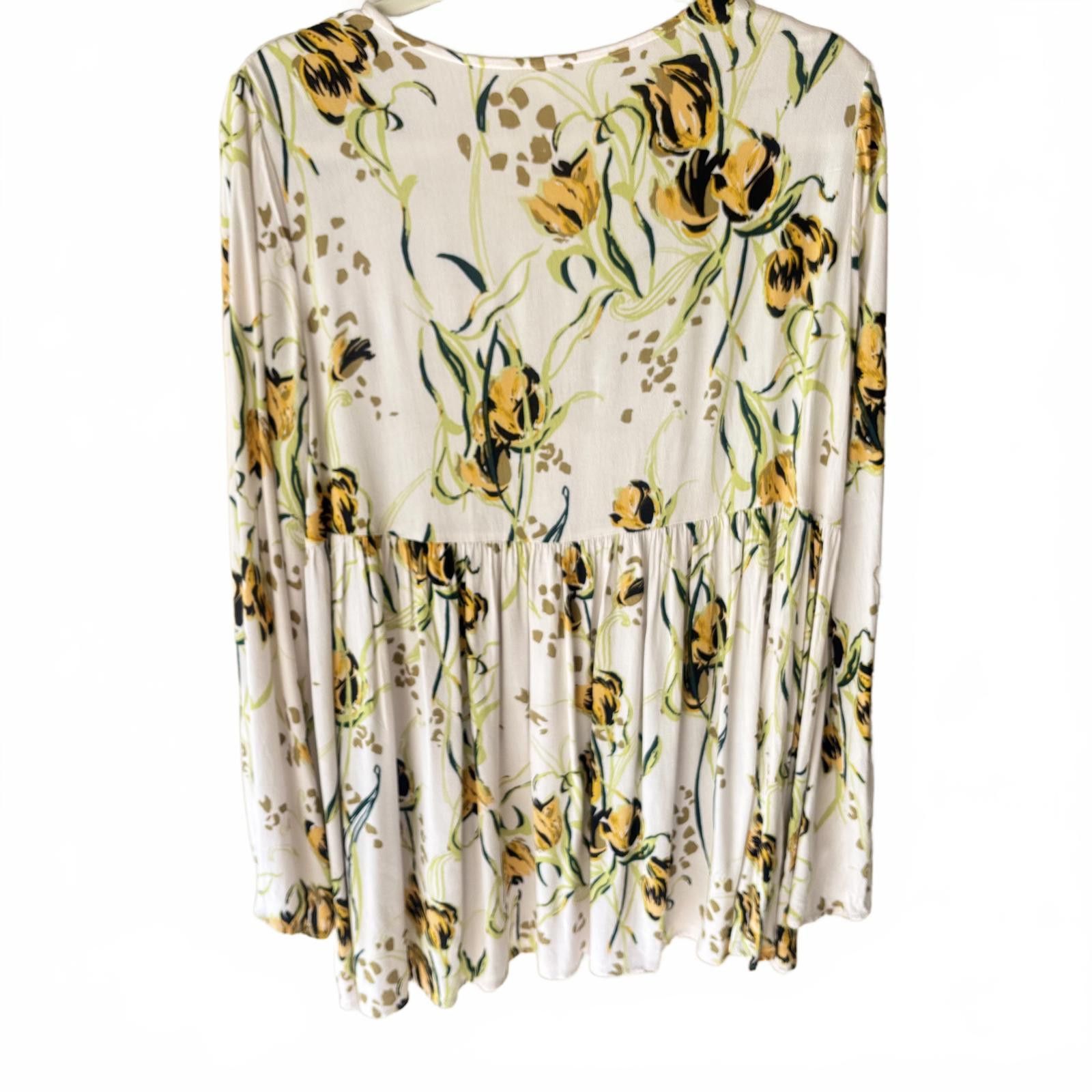 Free People Free People Floral Long Sleeve Peplum Blouse Size S / US 4 / IT 40 - 5 Thumbnail