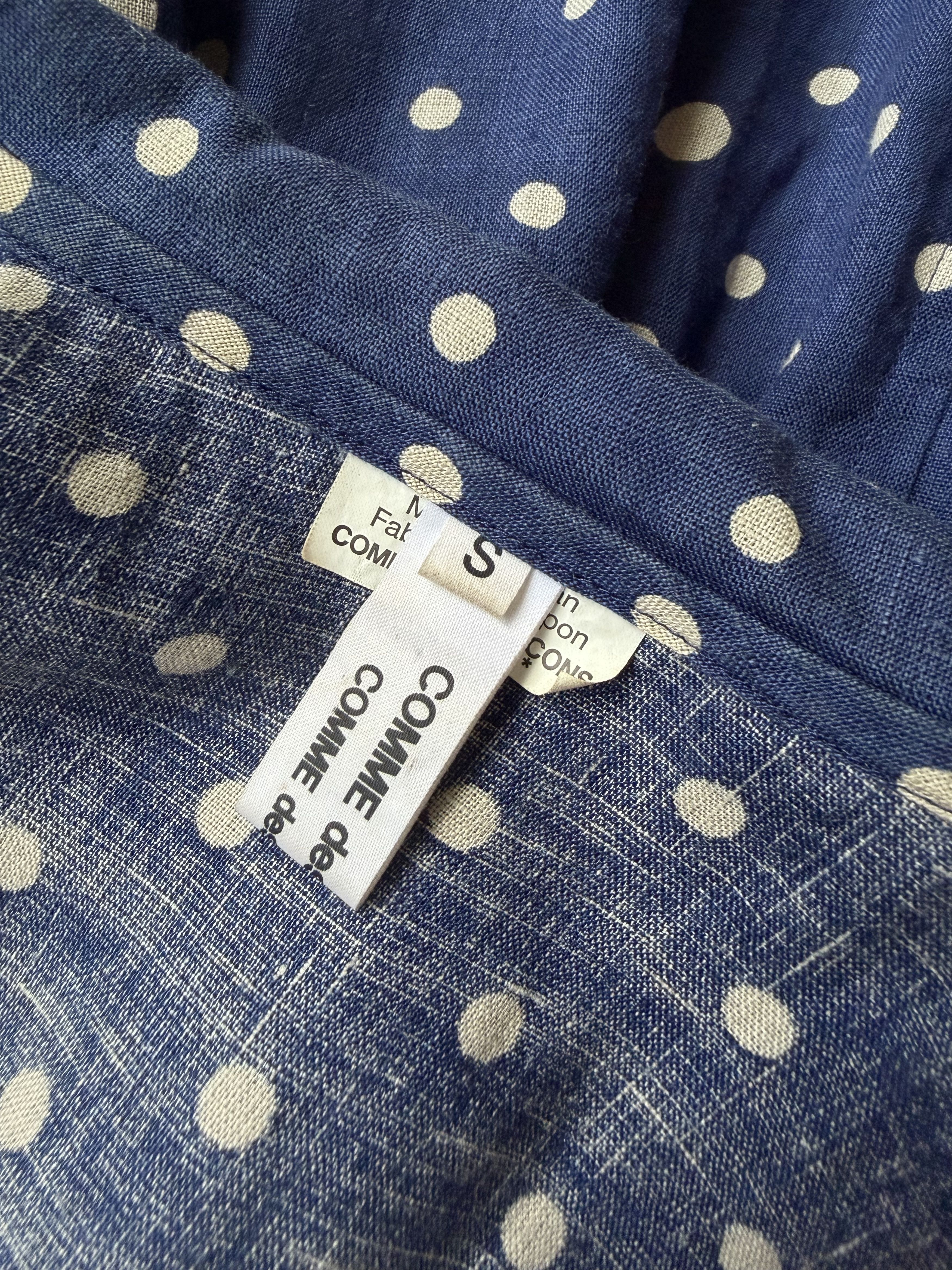 Comme des Garcons Comme des Garçons Linen Polka Dot Blouse Navy Tie Top S Size S / US 4 / IT 40 - 6 Thumbnail