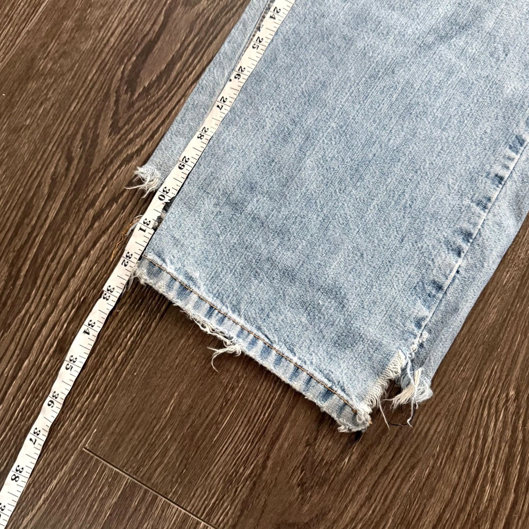 Lucky Brand VINTAGE Lucky Brand Dungarees Jeans Wide-Leg 34x31 Blue Distressed USA Mens Size US 34 / EU 50 - 7 Thumbnail