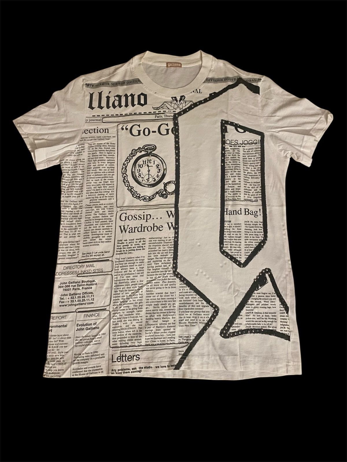 John Galliano John Galliano Iconic Newspaper Fullprint T Shirt Size US XL / EU 56 / 4 - 1 Thumbnail