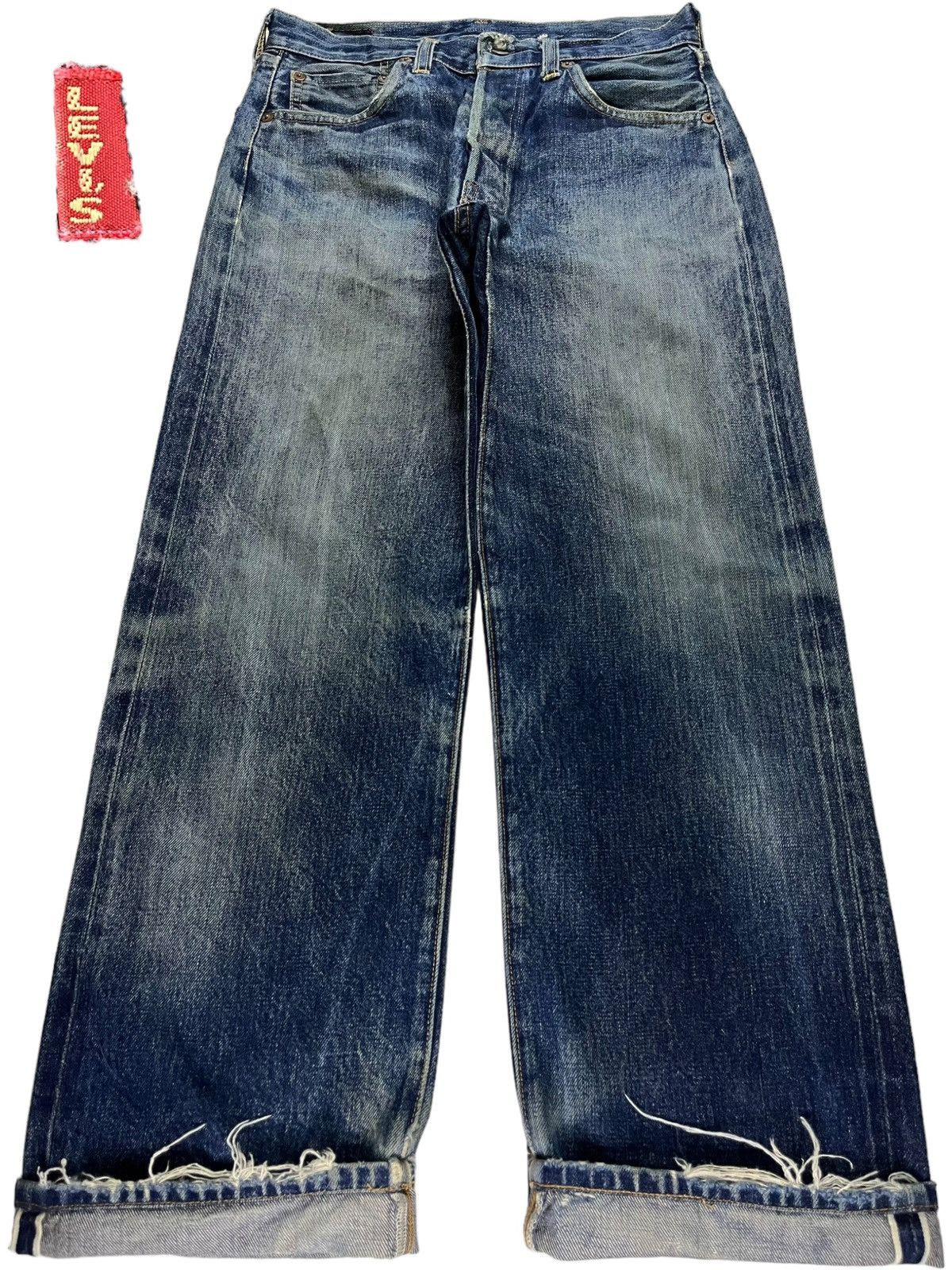 Levi's Vintage 80s Levis 501 Selvedge Big E Loose Jeans Button 555 Size US 28 / EU 44 - 1 Thumbnail