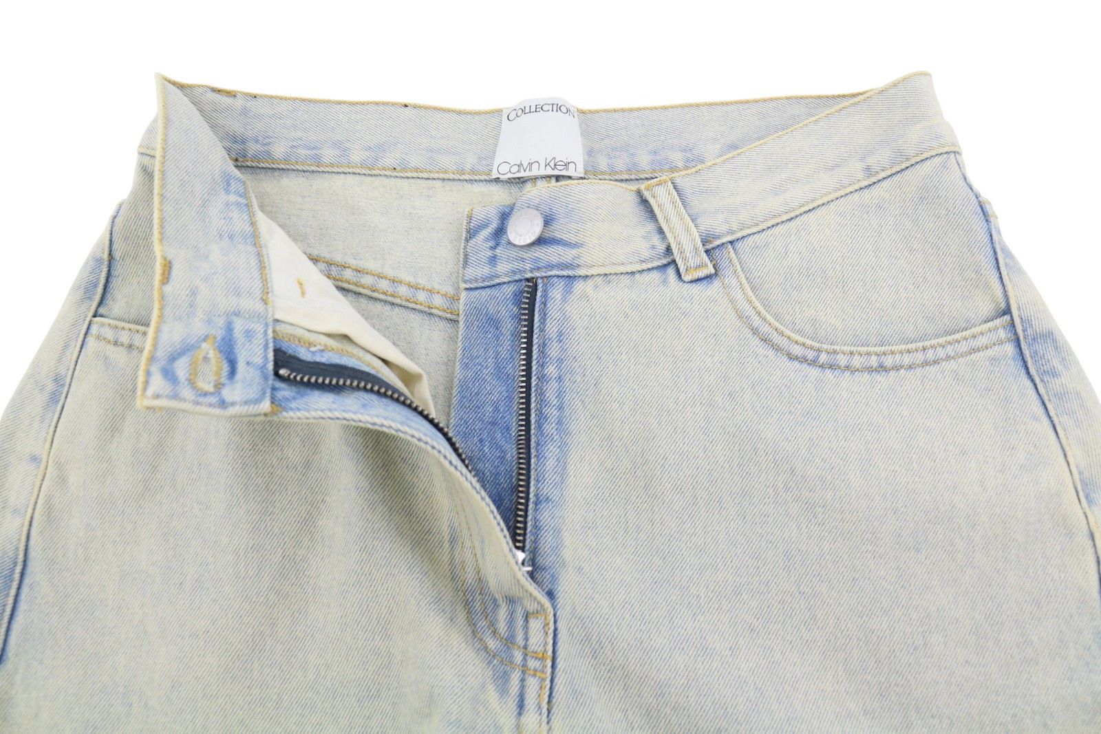 Calvin Klein W26/L32 Light Blue Faded Wide Relaxed 87830 Size 26" / US 2 / IT 38 - 4 Thumbnail