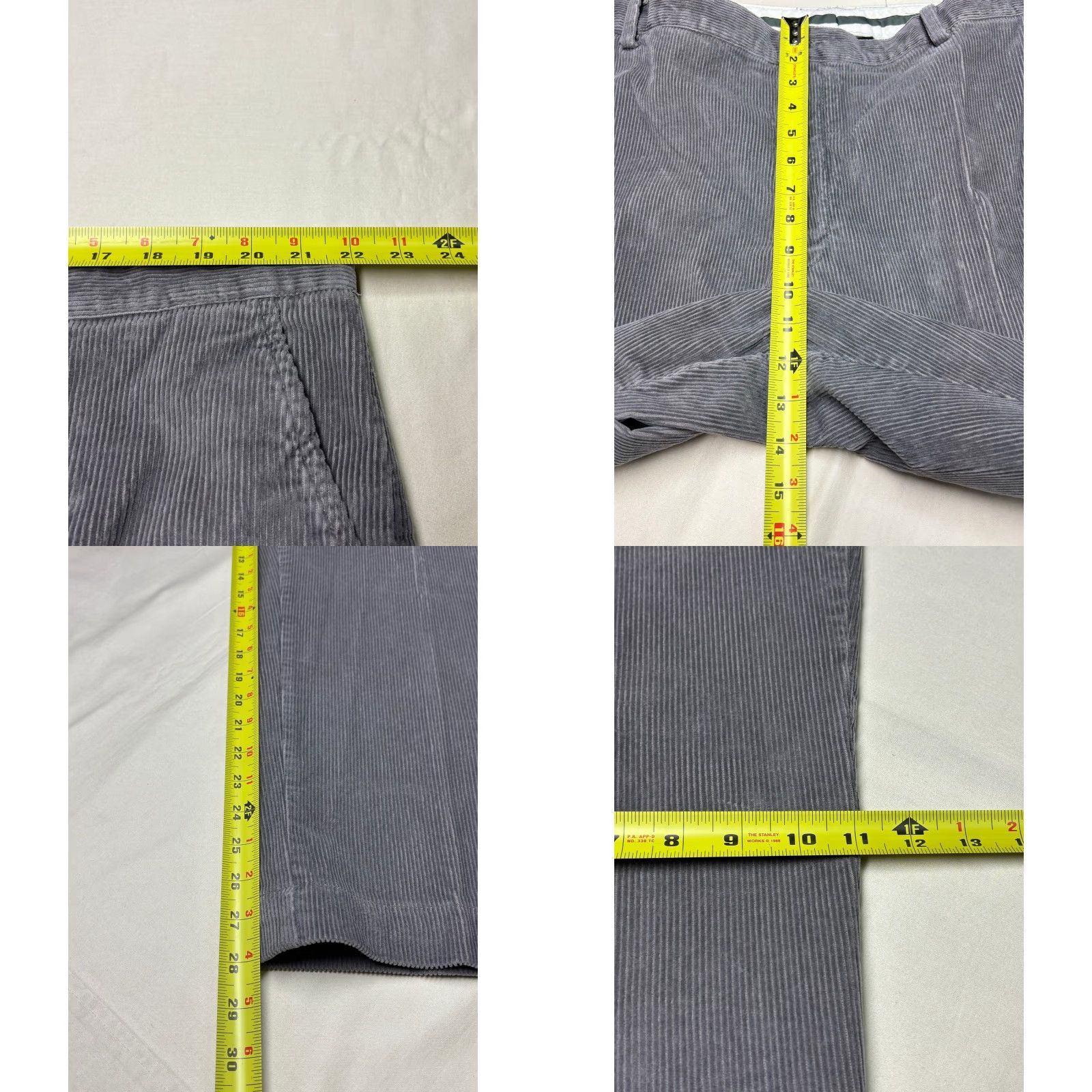 Vintage L.L. Bean Mens Gray Corduroy Pants Classic Khakis 44x28 Cotton Stretch 5-Pocket Workwear Casual Mens Size US 44 / EU 60 - 8 Thumbnail